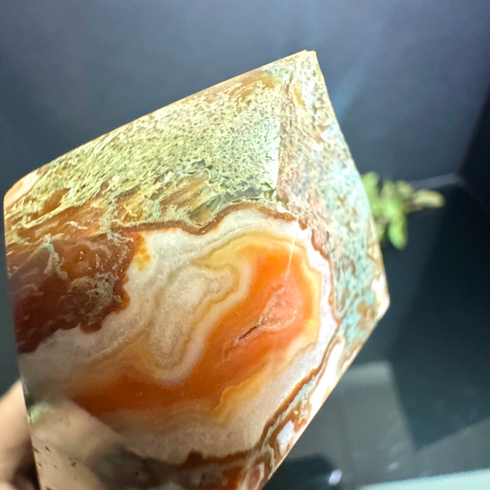 Red Moss Agate Tower