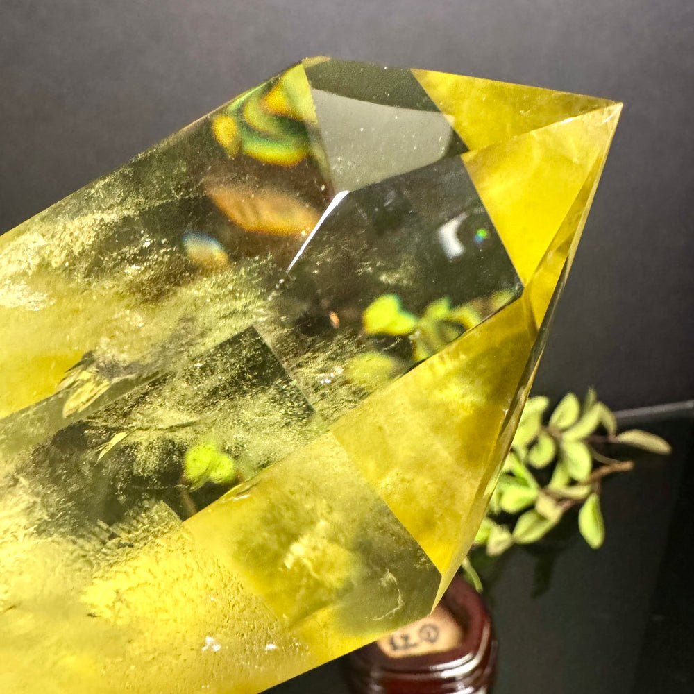 Citrine Tower on Wooden Base