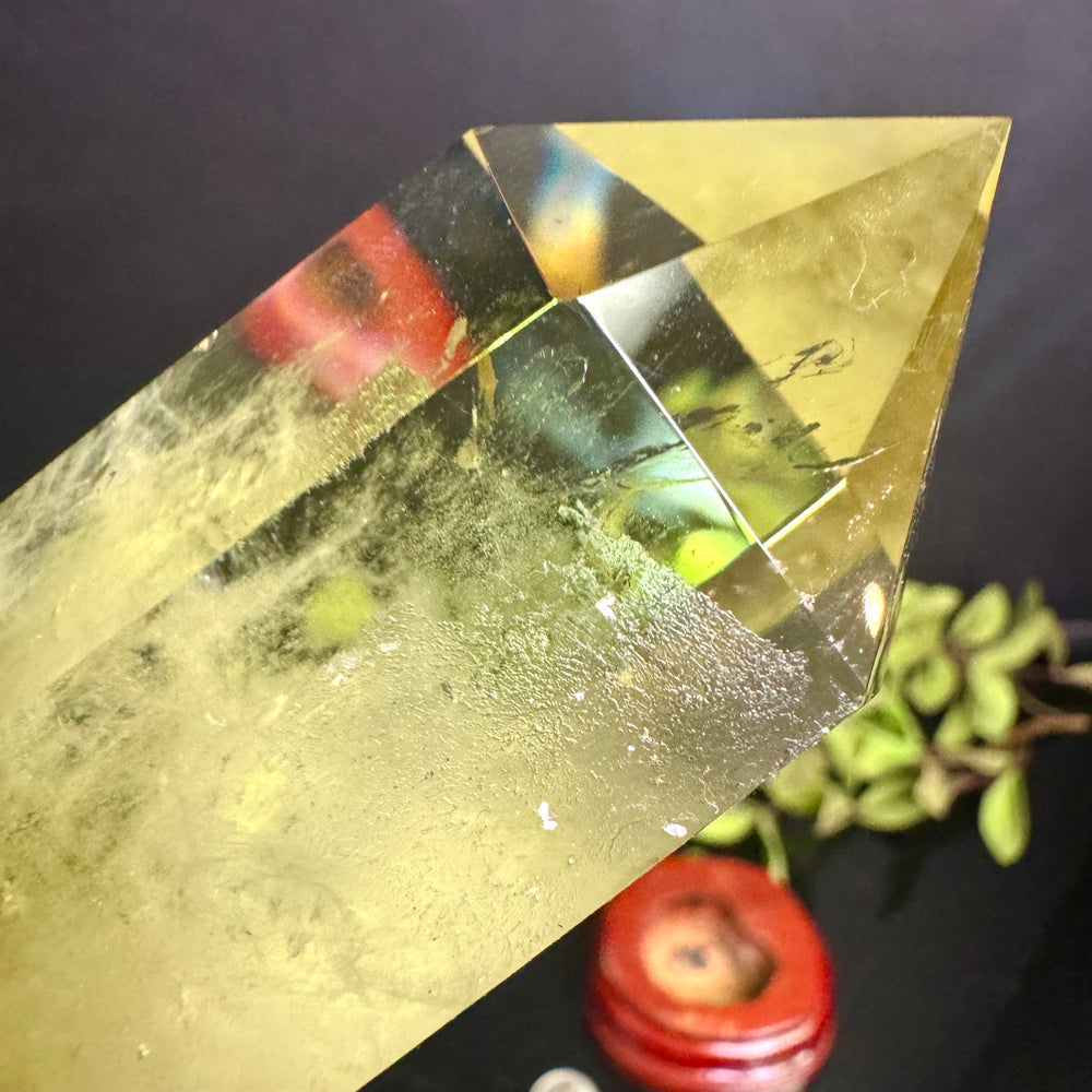 Citrine Tower on Wooden Base