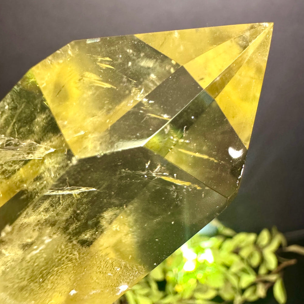 Citrine Tower on Wooden Base