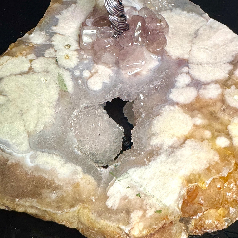 Kunzite on Pink Amethyst Mojo Tree