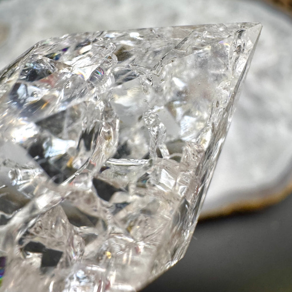 Clear Crackle Quartz Tower