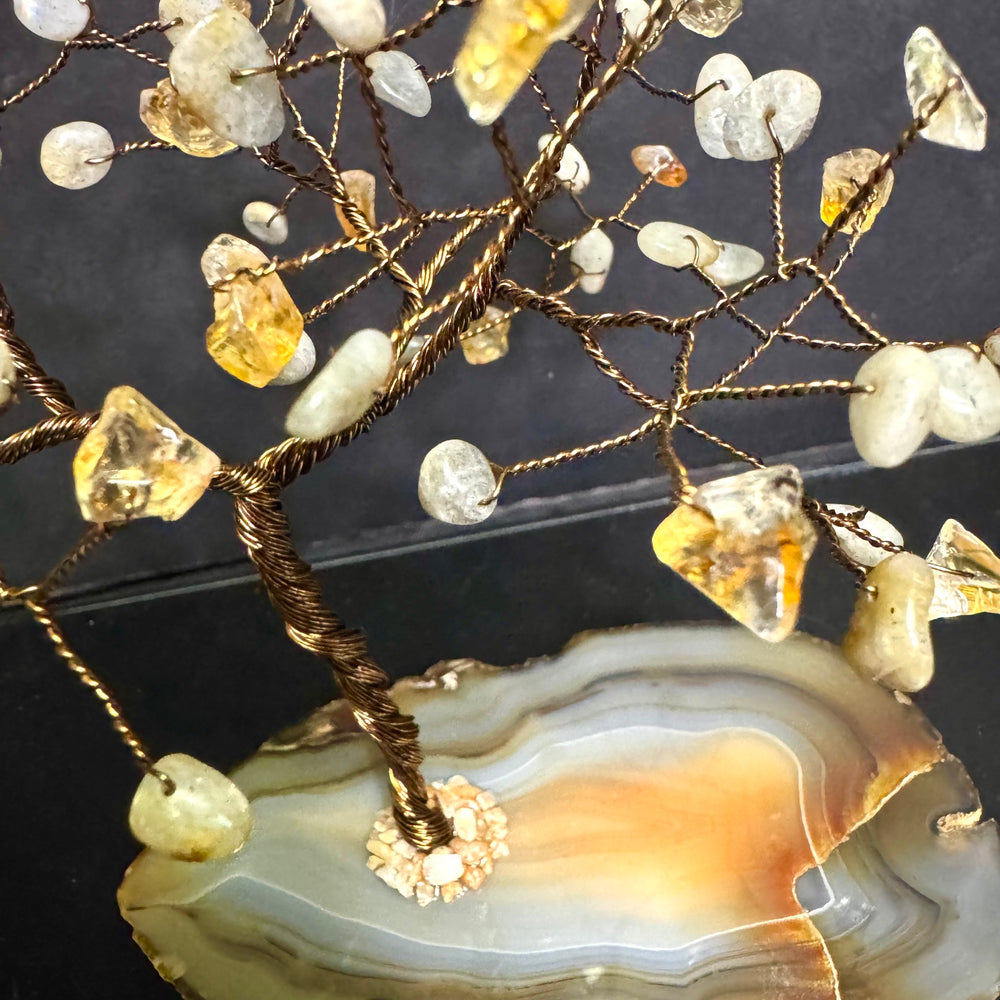 Citrine & Labradorite on Agate Mojo Tree