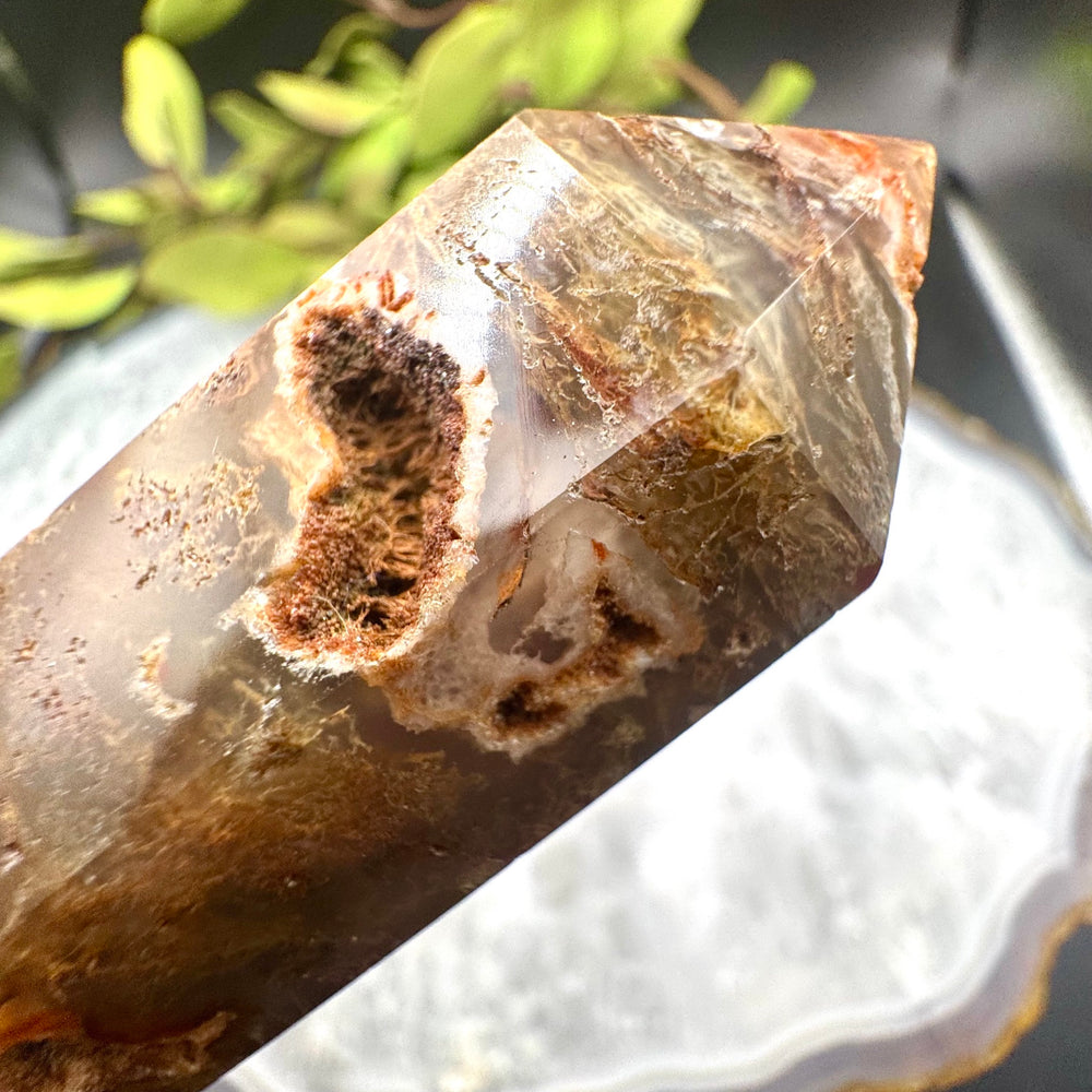 Red Moss Agate Tower