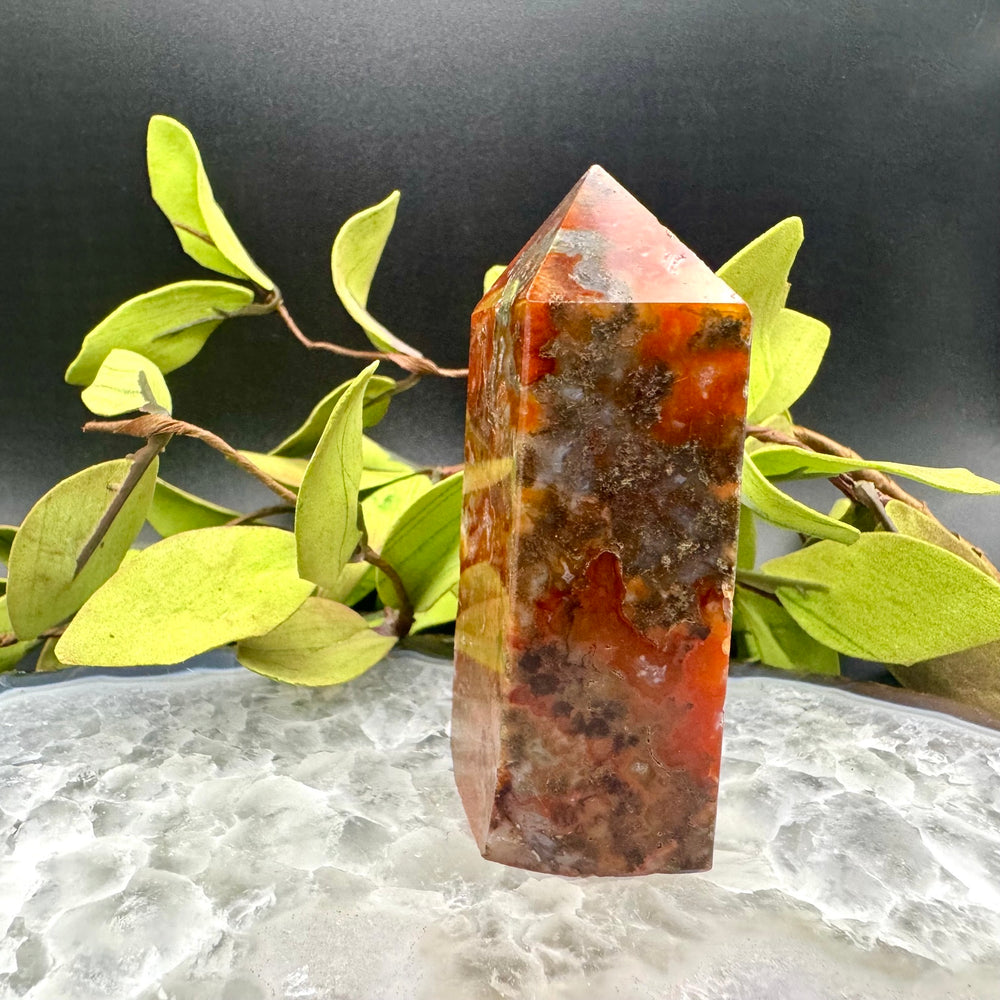 Red Moss Agate Tower