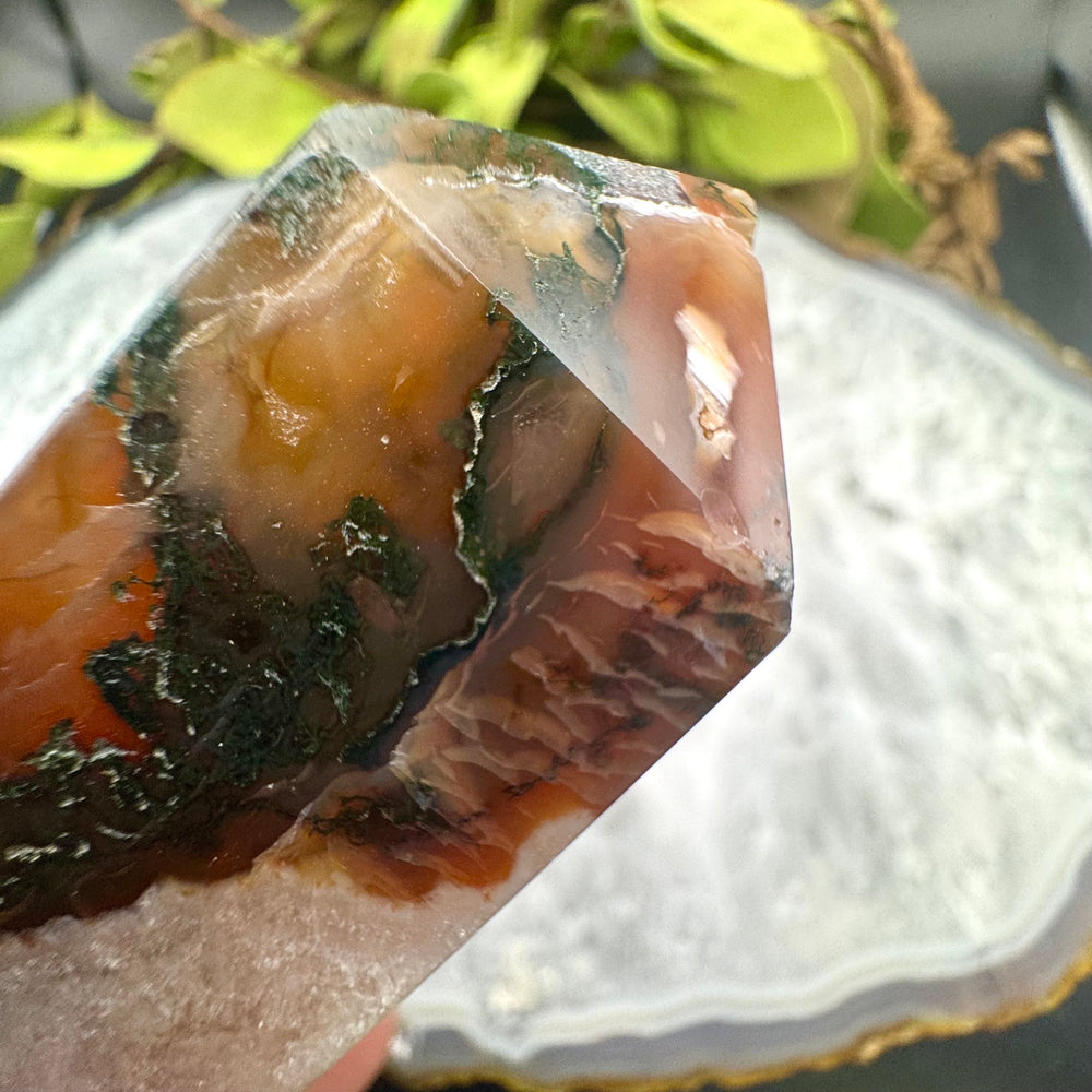 Red Moss Agate Tower