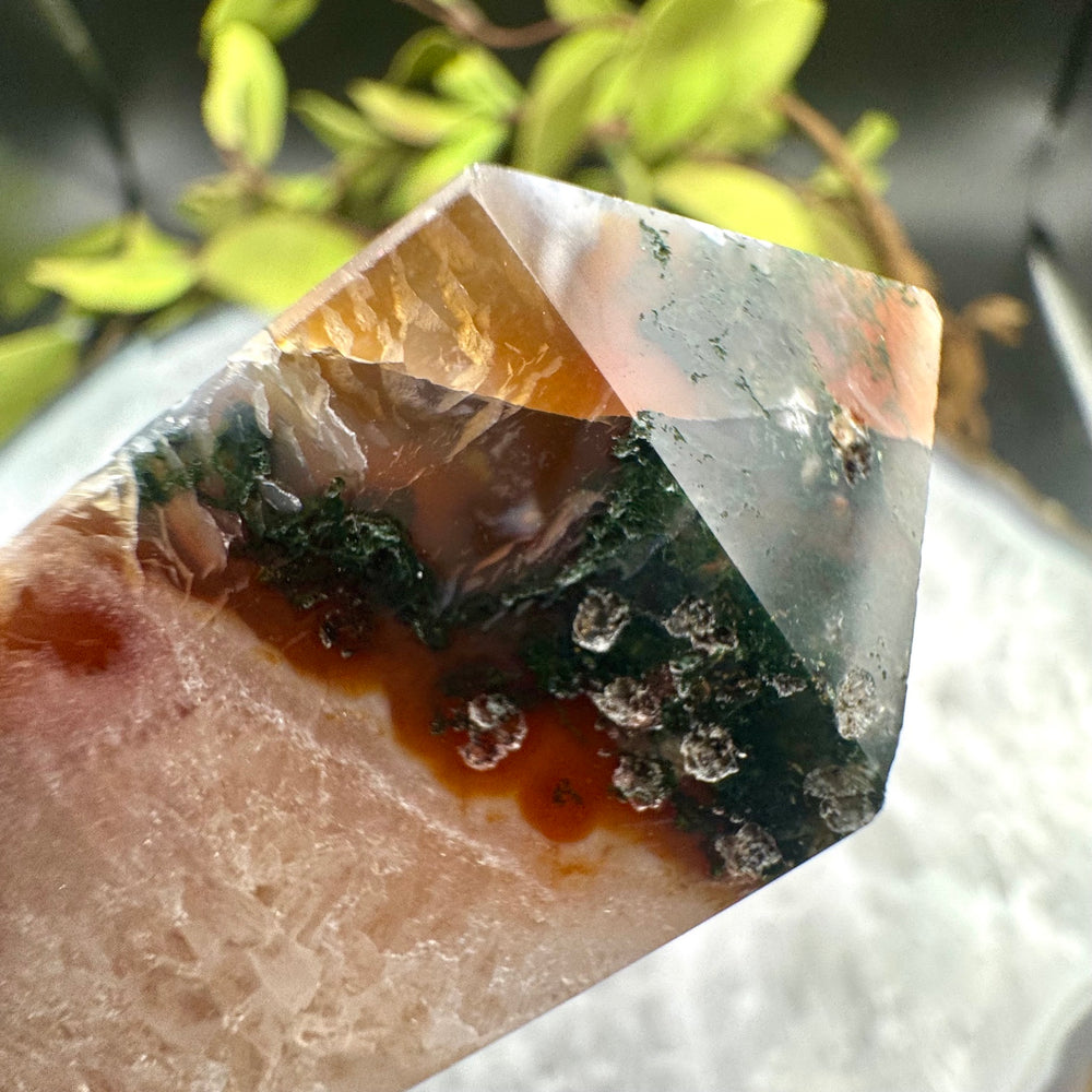 Red Moss Agate Tower