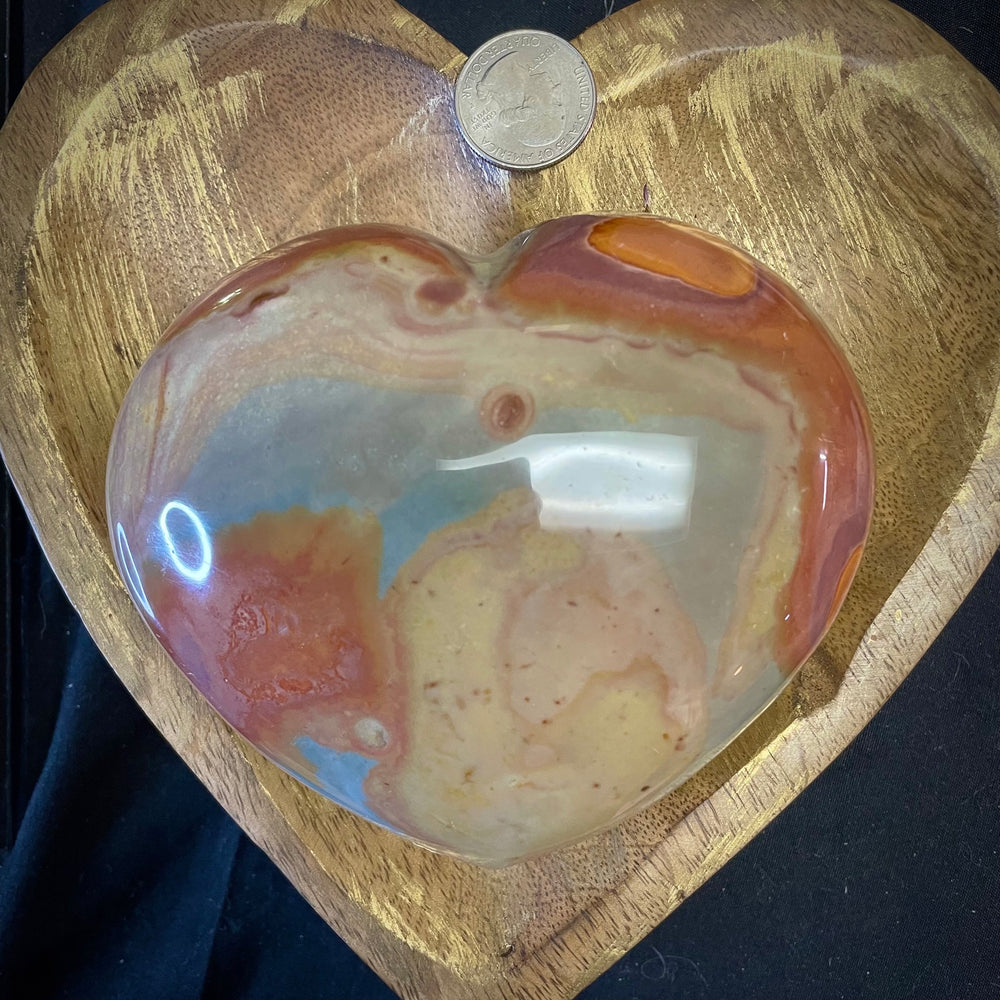 Polychrome Jasper Heart on Stand