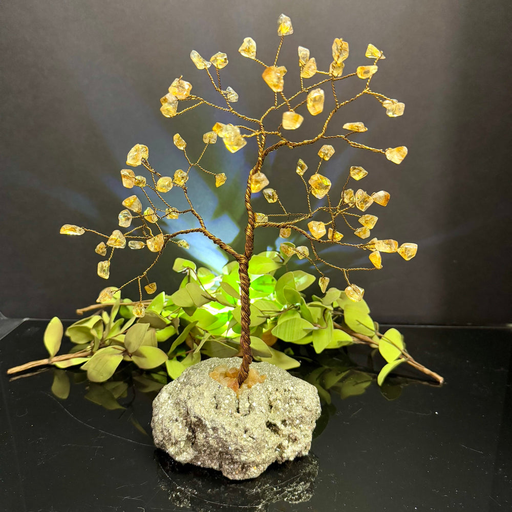 Citrine on Pyrite Mojo Tree