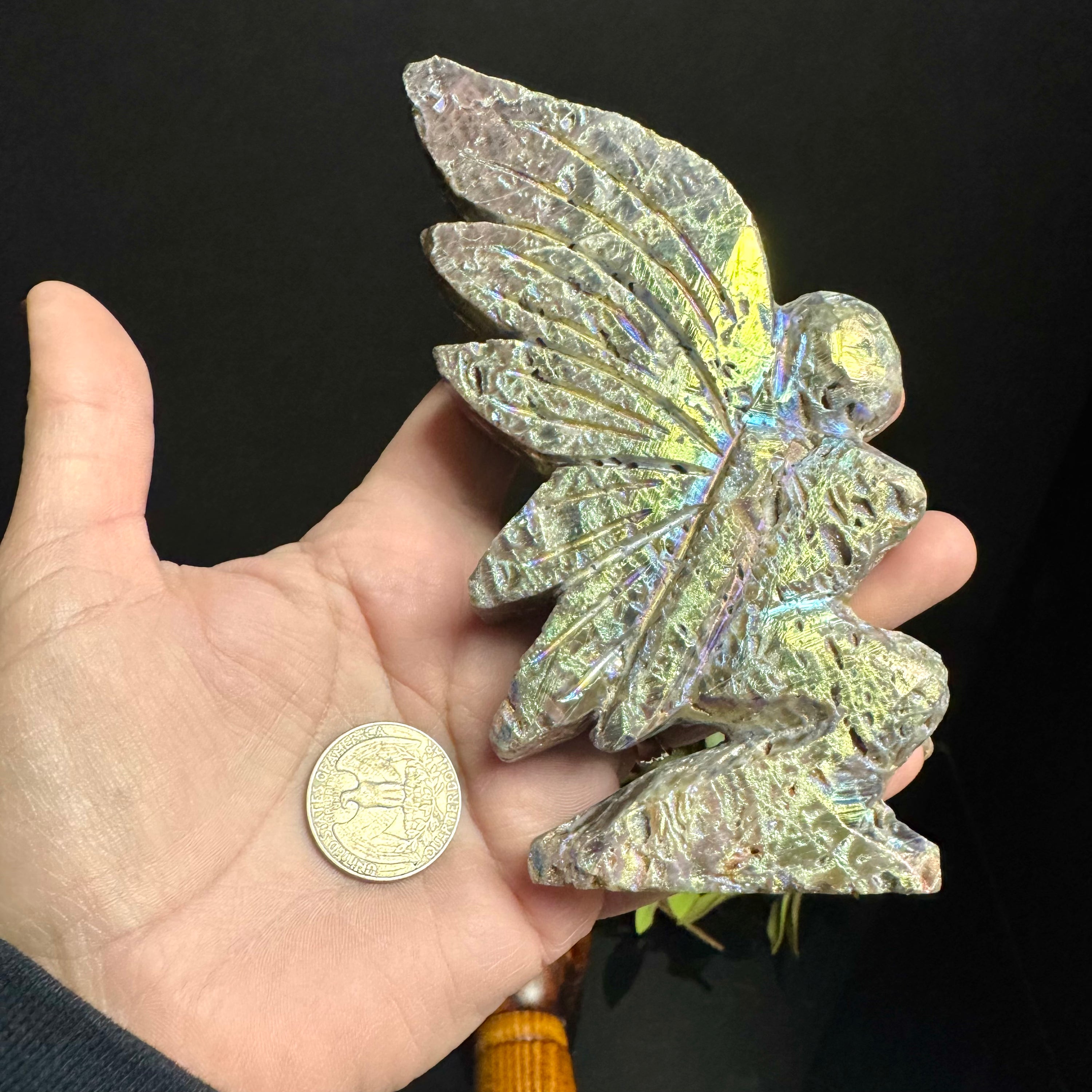 Aura Sphalerite Carved Fairy