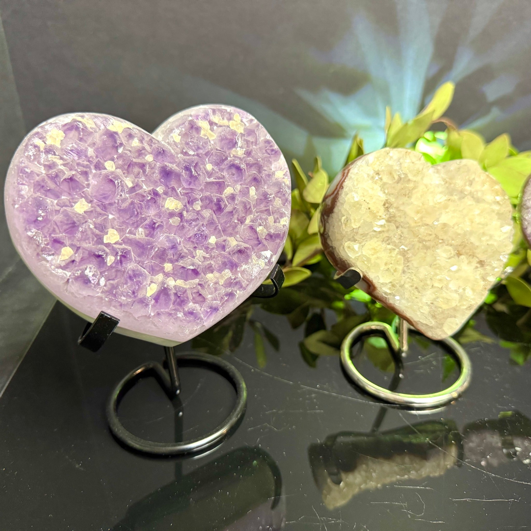 Amethyst Heart on Stand