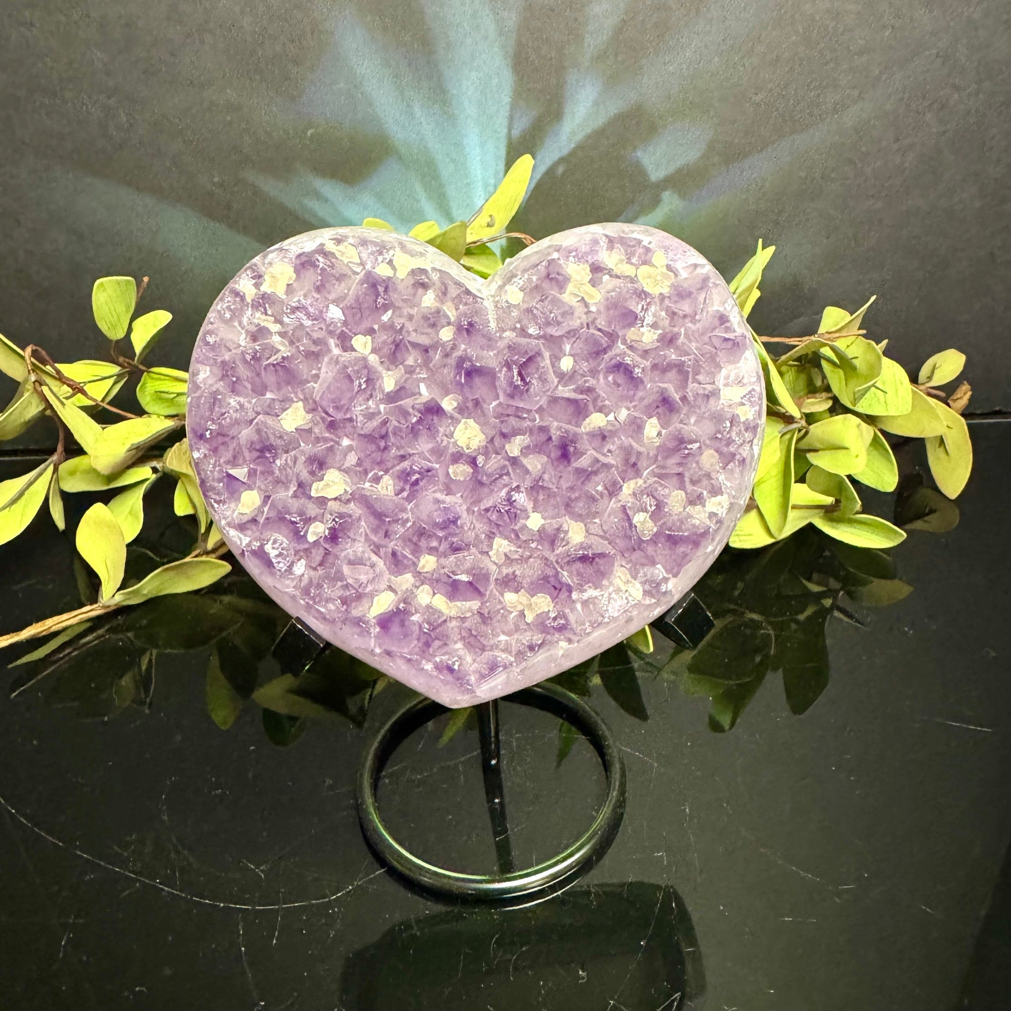 Amethyst Heart on Stand