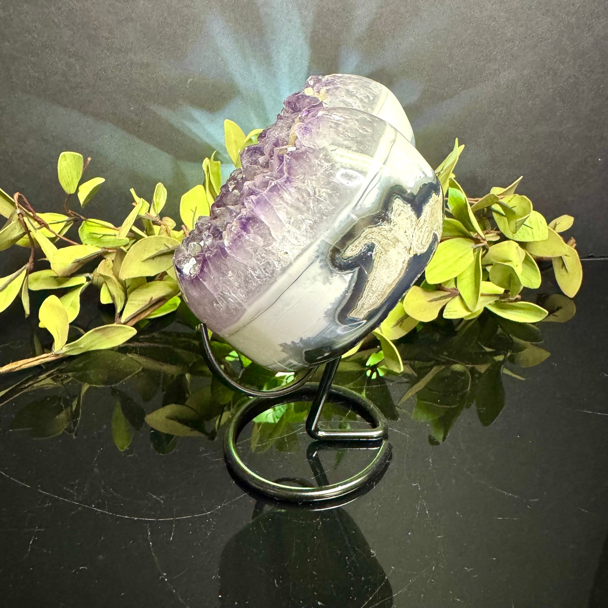 Amethyst Heart on Stand