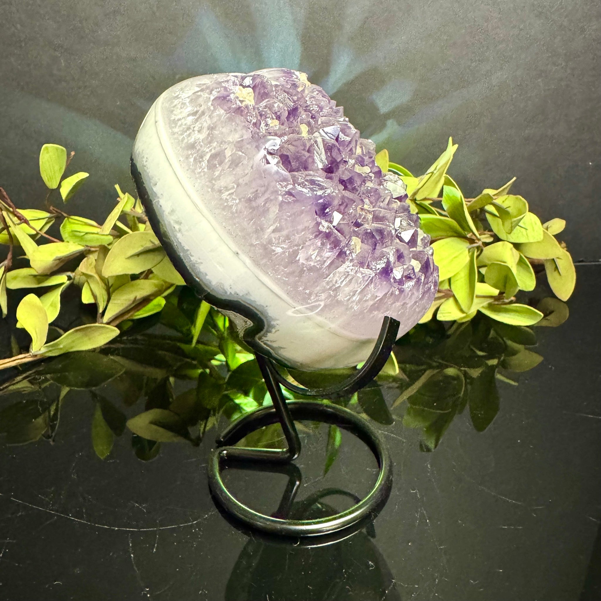 Amethyst Heart on Stand