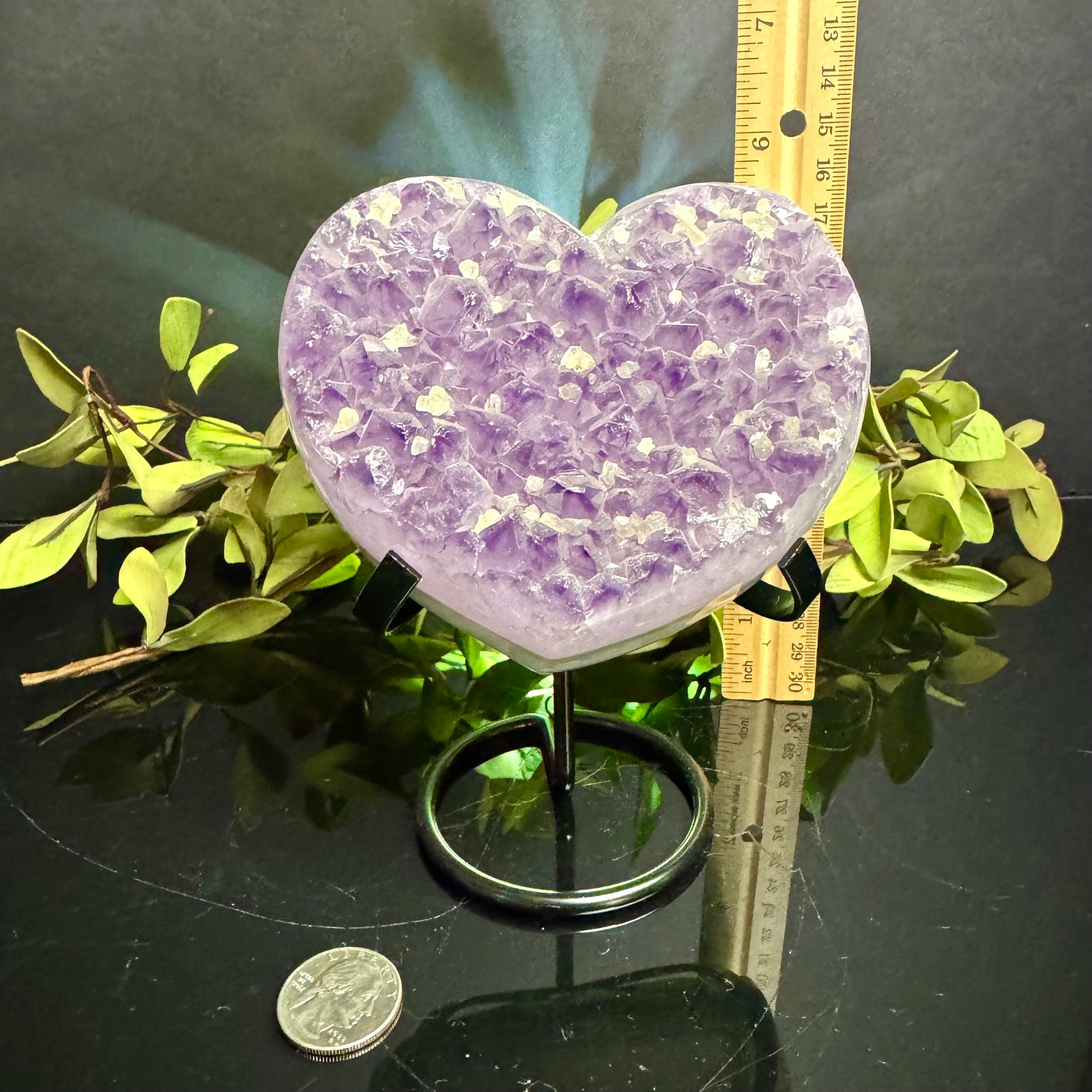 Amethyst Heart on Stand