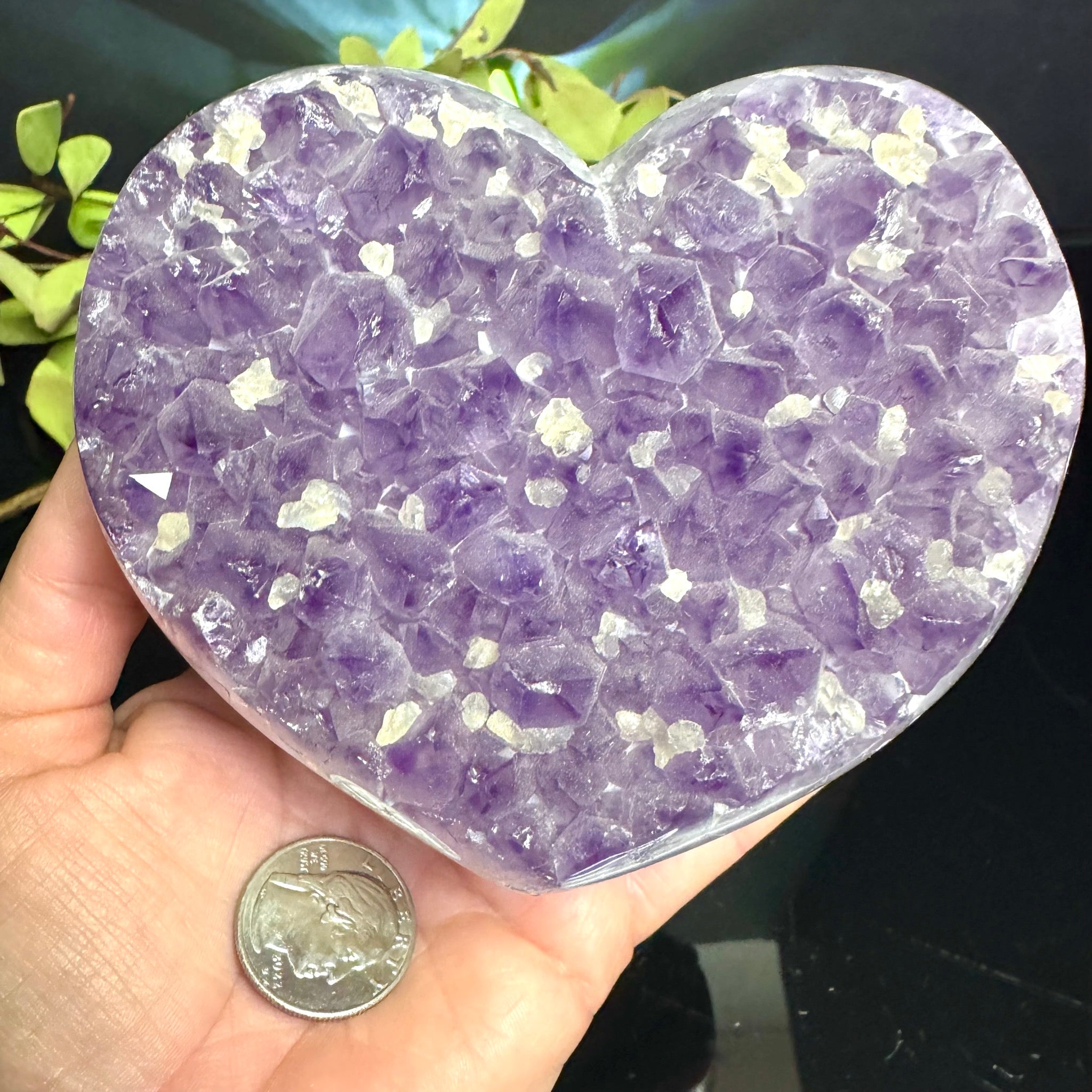 Amethyst Heart on Stand