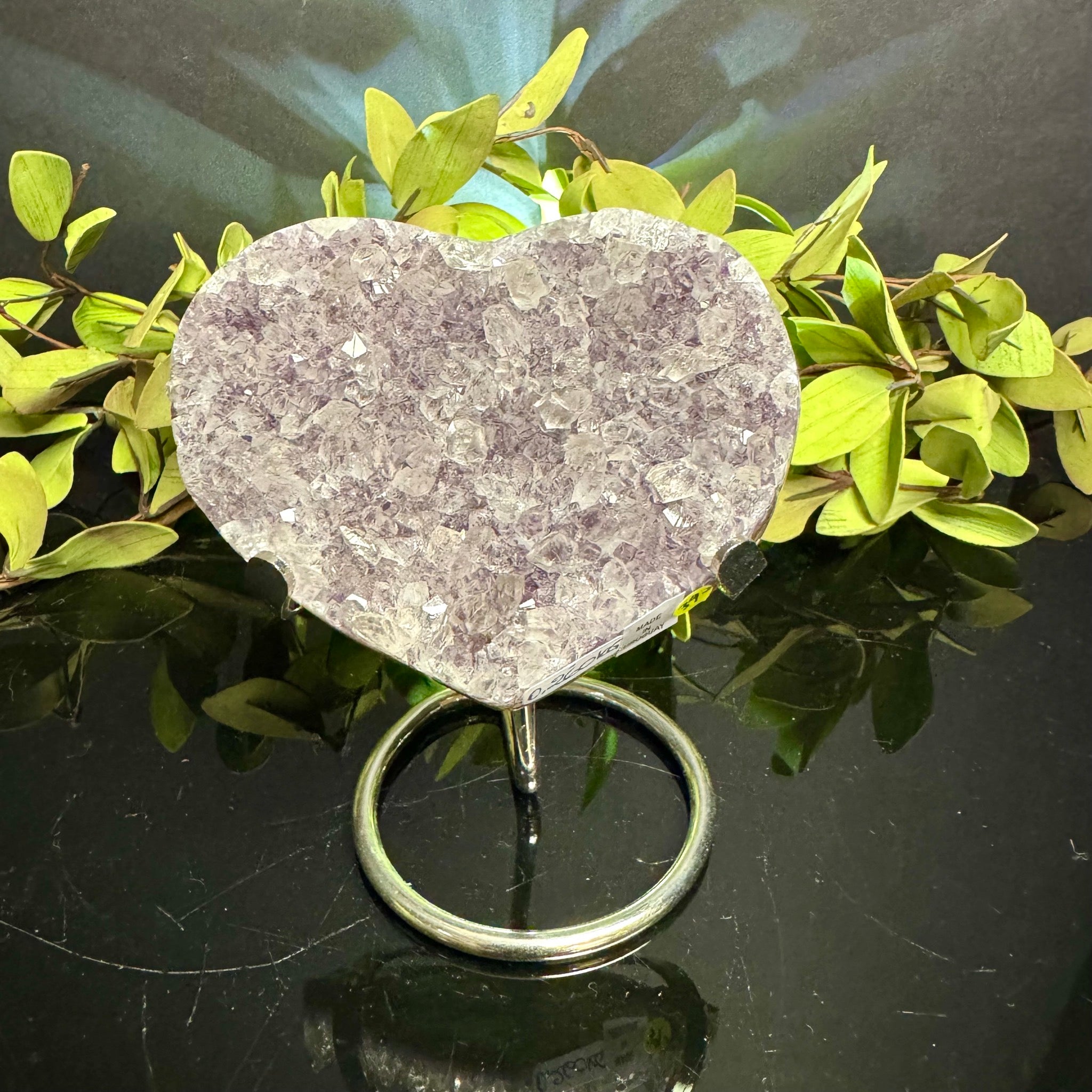 Amethyst Heart on Stand
