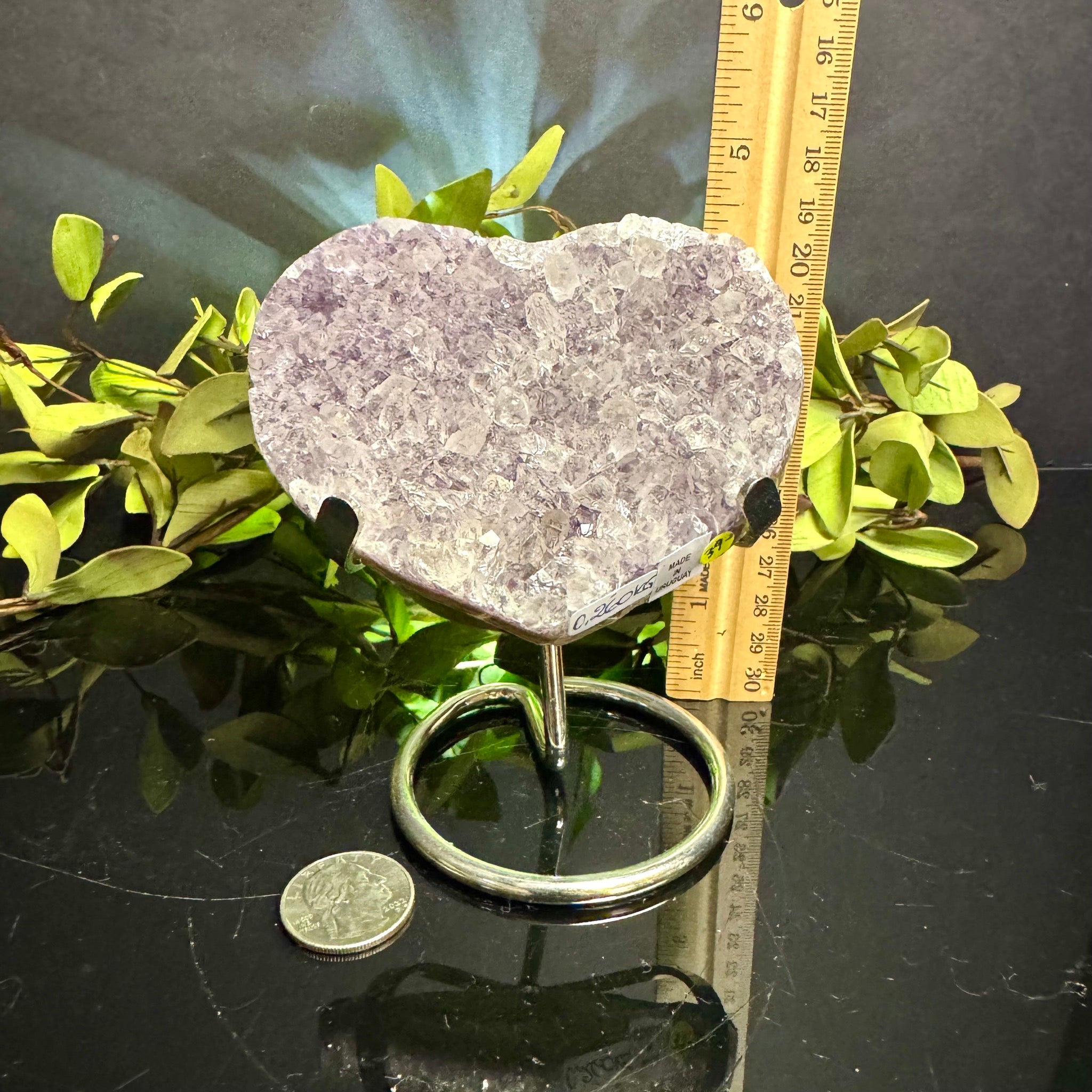 Amethyst Heart on Stand