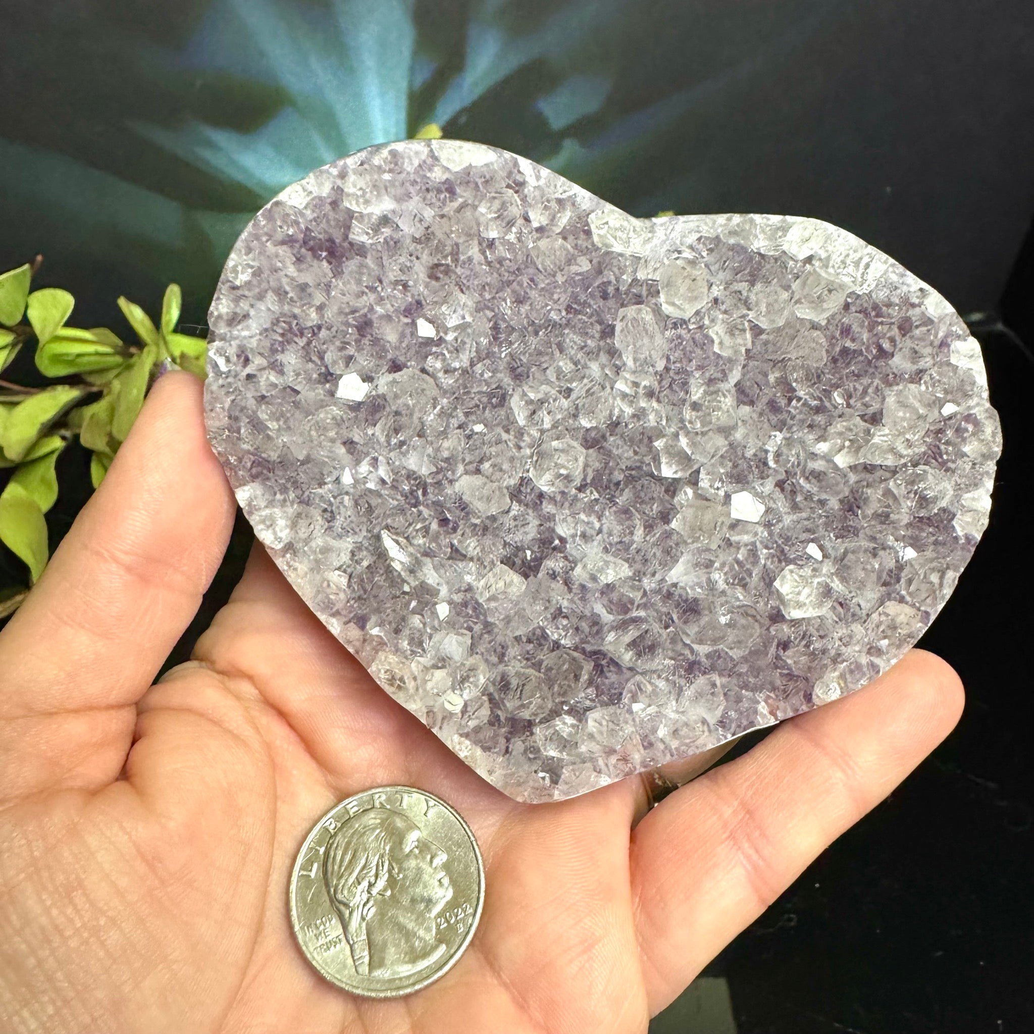 Amethyst Heart on Stand