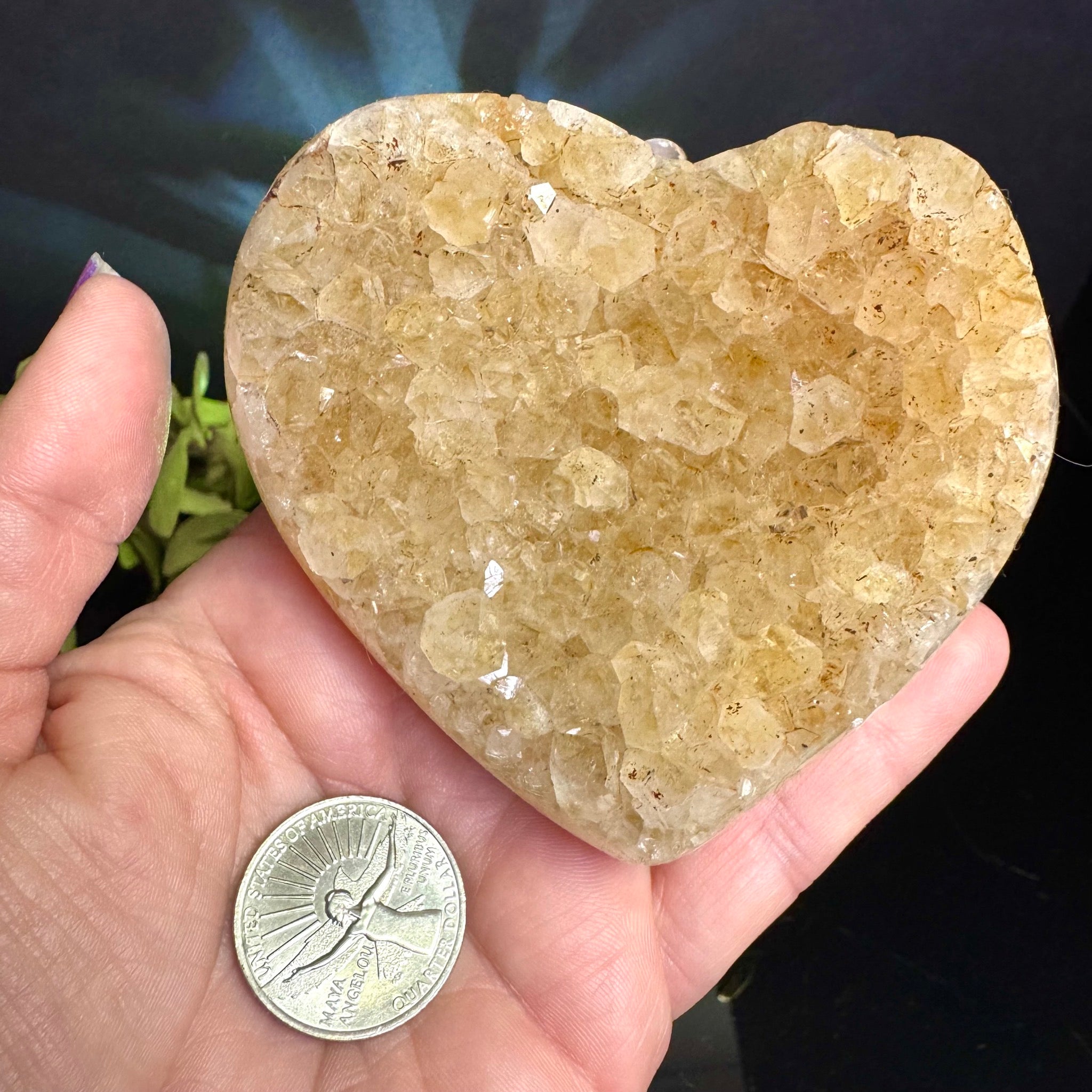 Citrine Heart on Stand