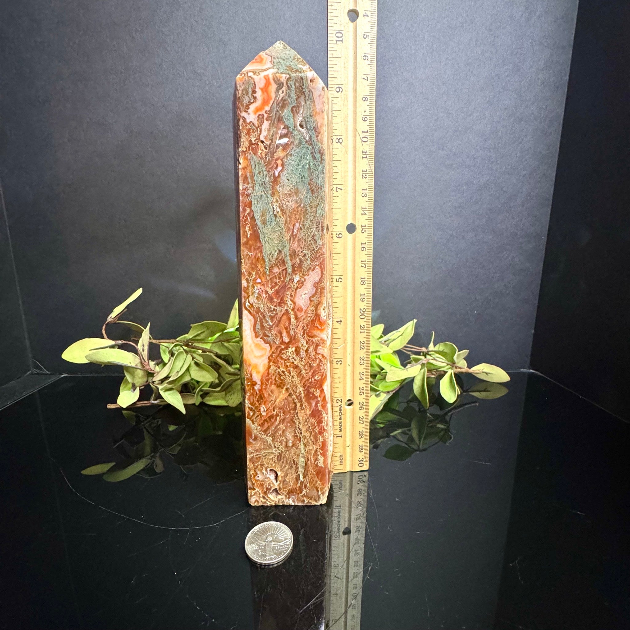 Red Moss Agate Tower