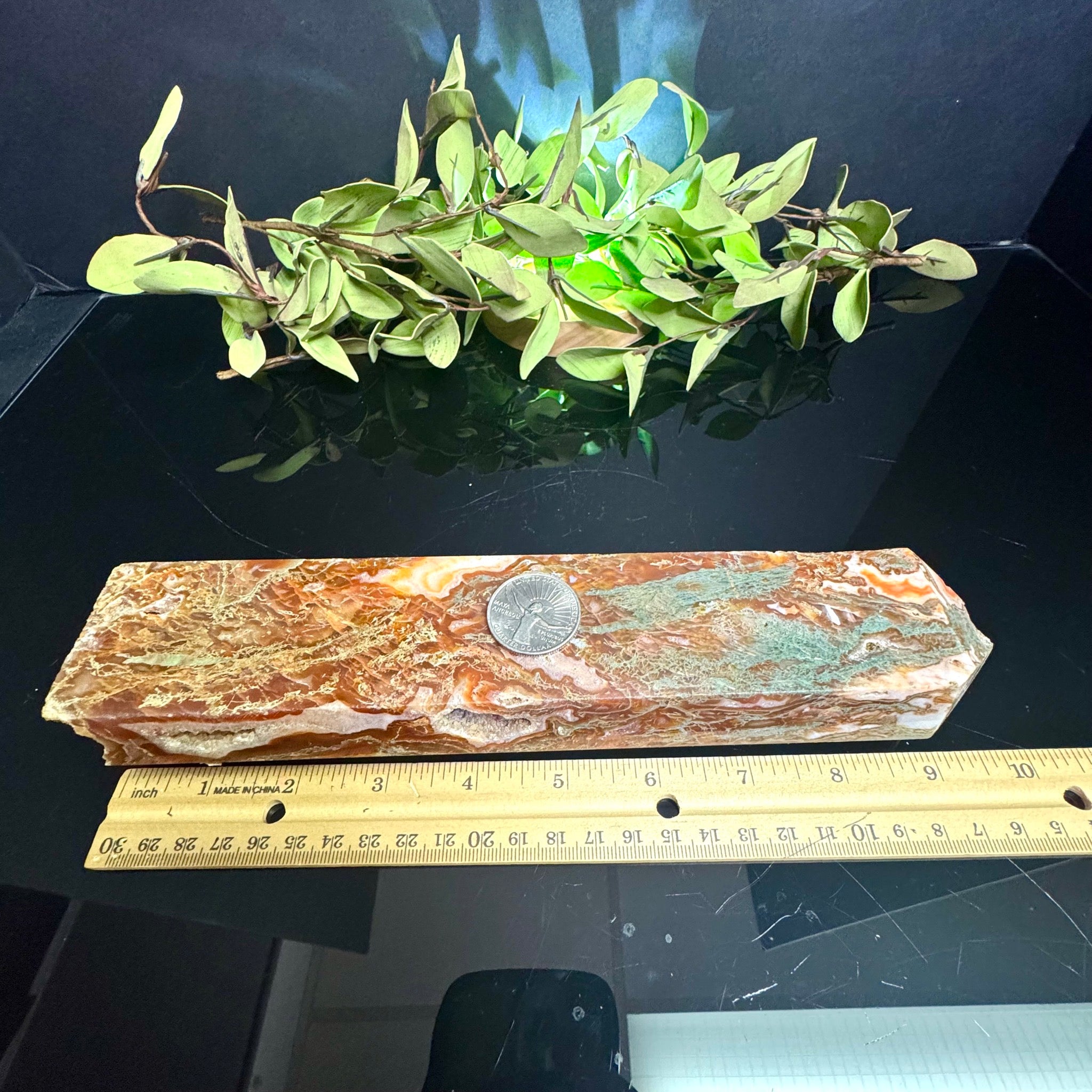 Red Moss Agate Tower