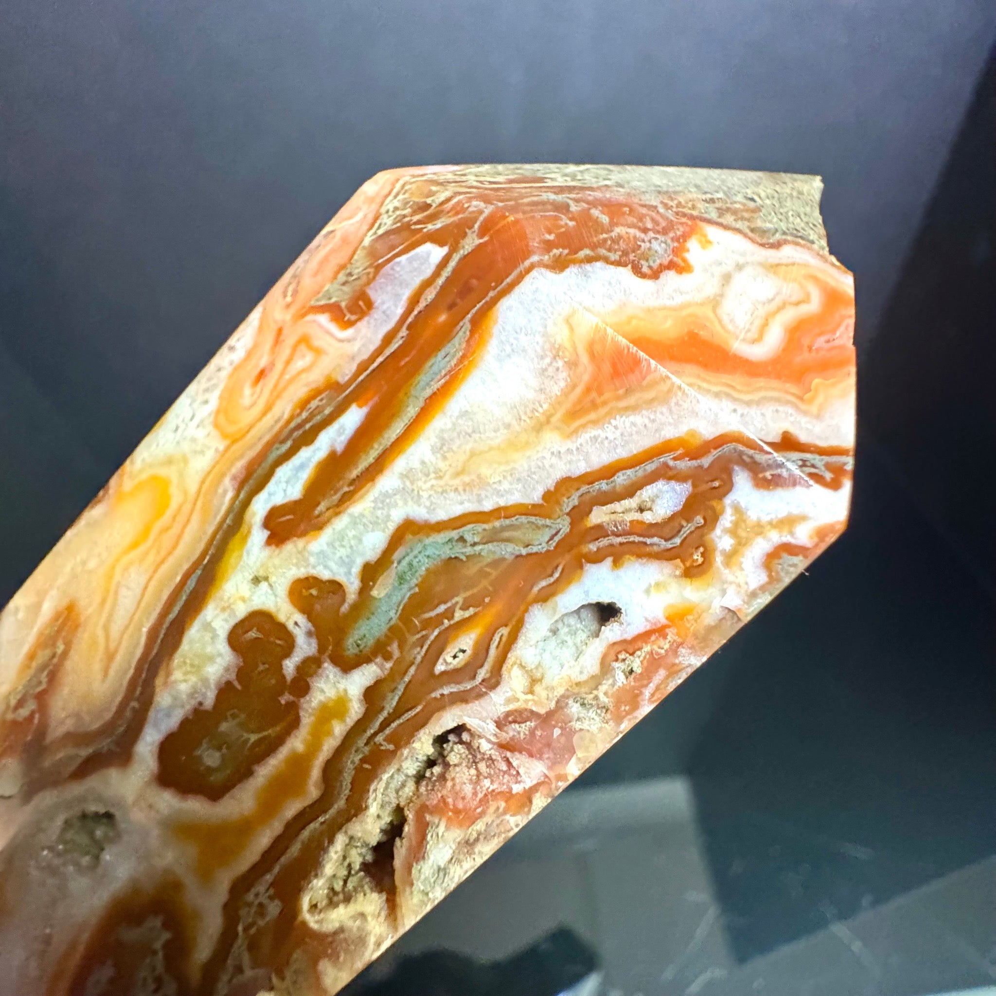 Red Moss Agate Tower