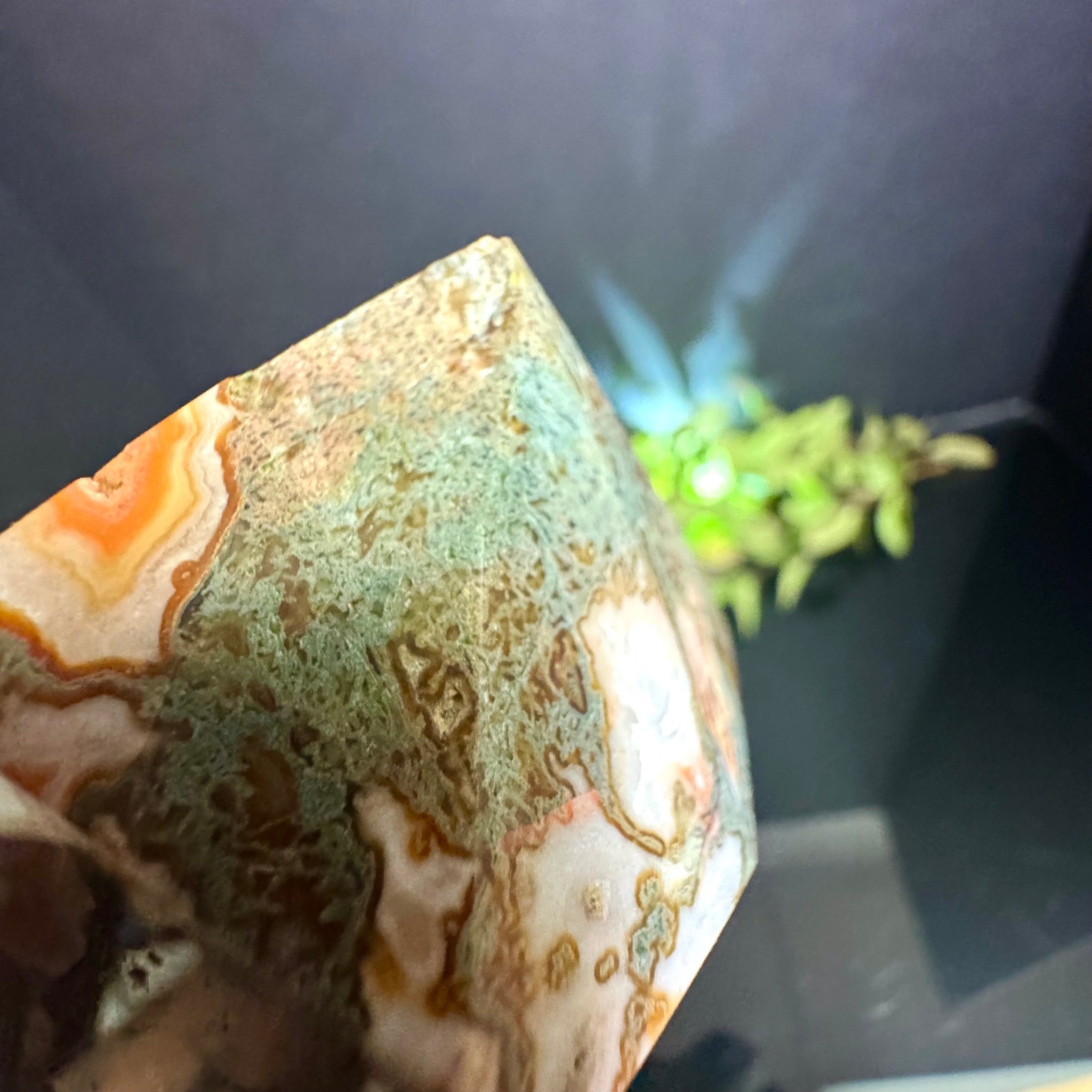 Red Moss Agate Tower