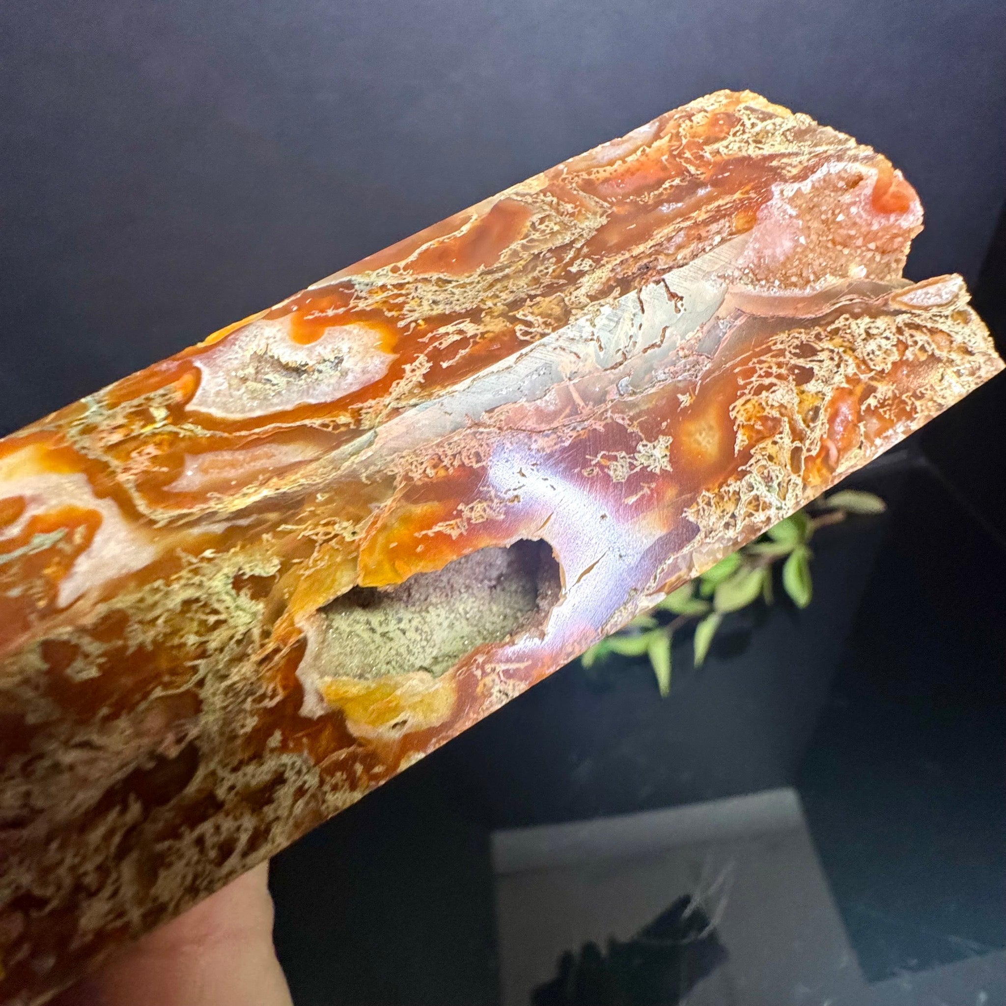 Red Moss Agate Tower