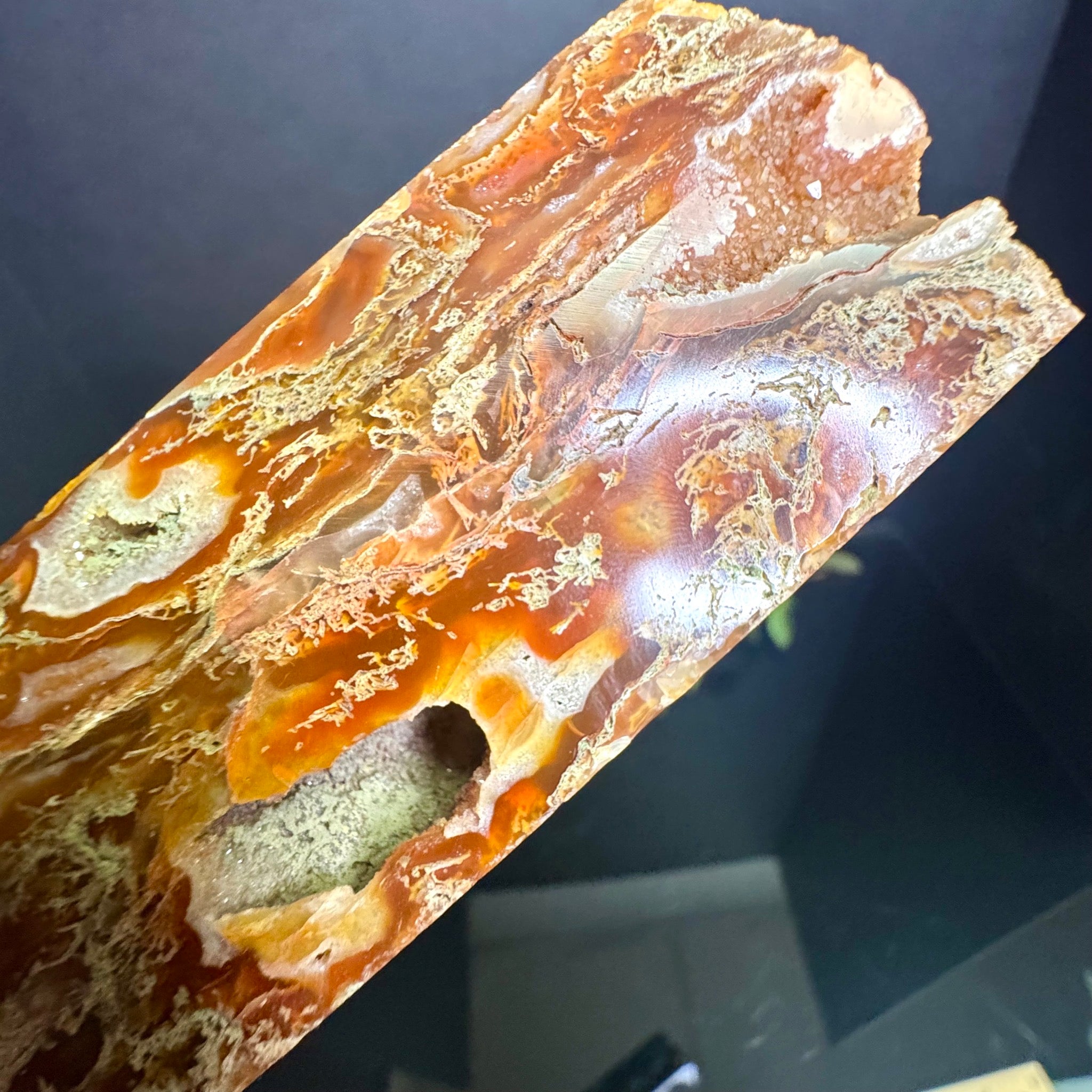 Red Moss Agate Tower