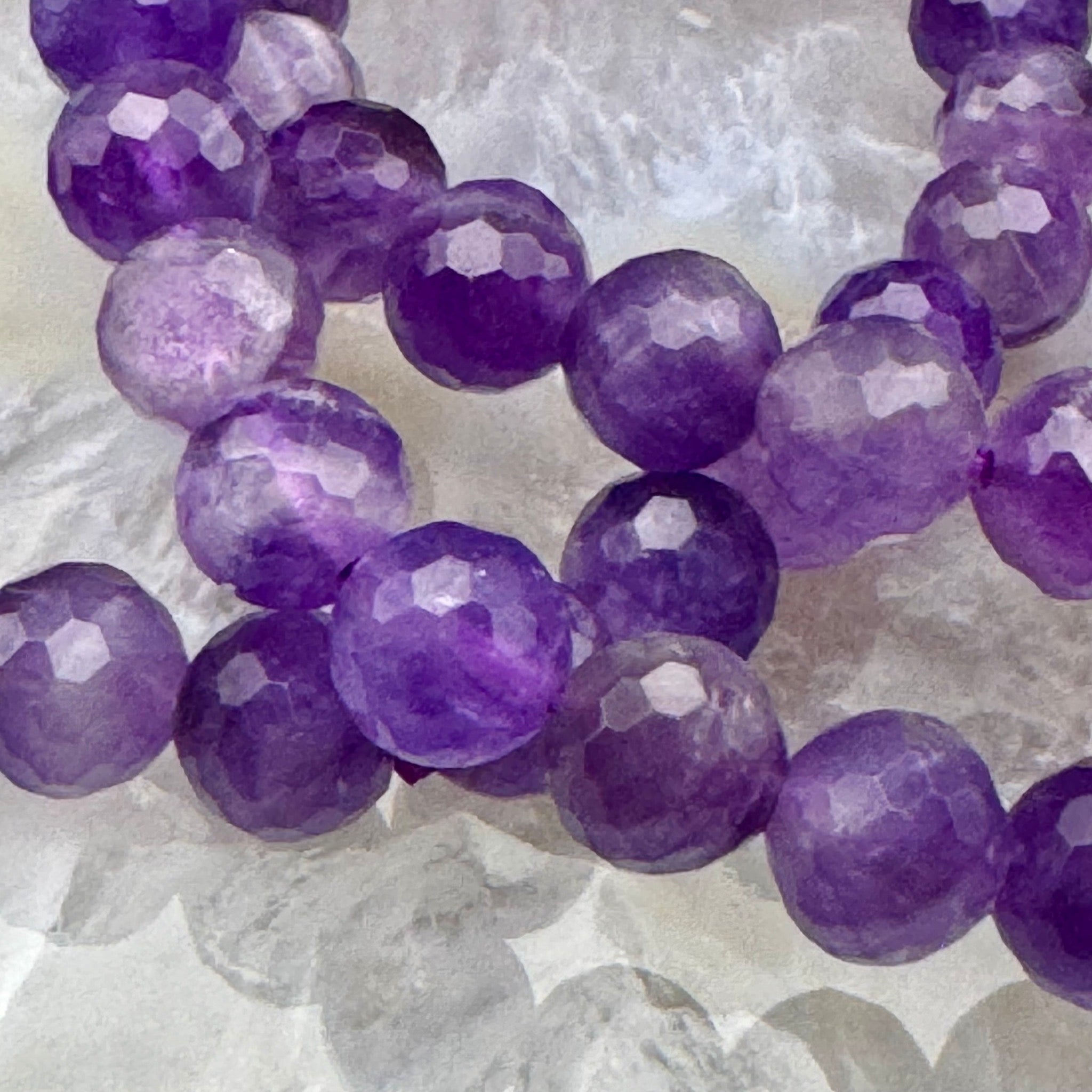 Faceted Amethyst Stretch Bracelet