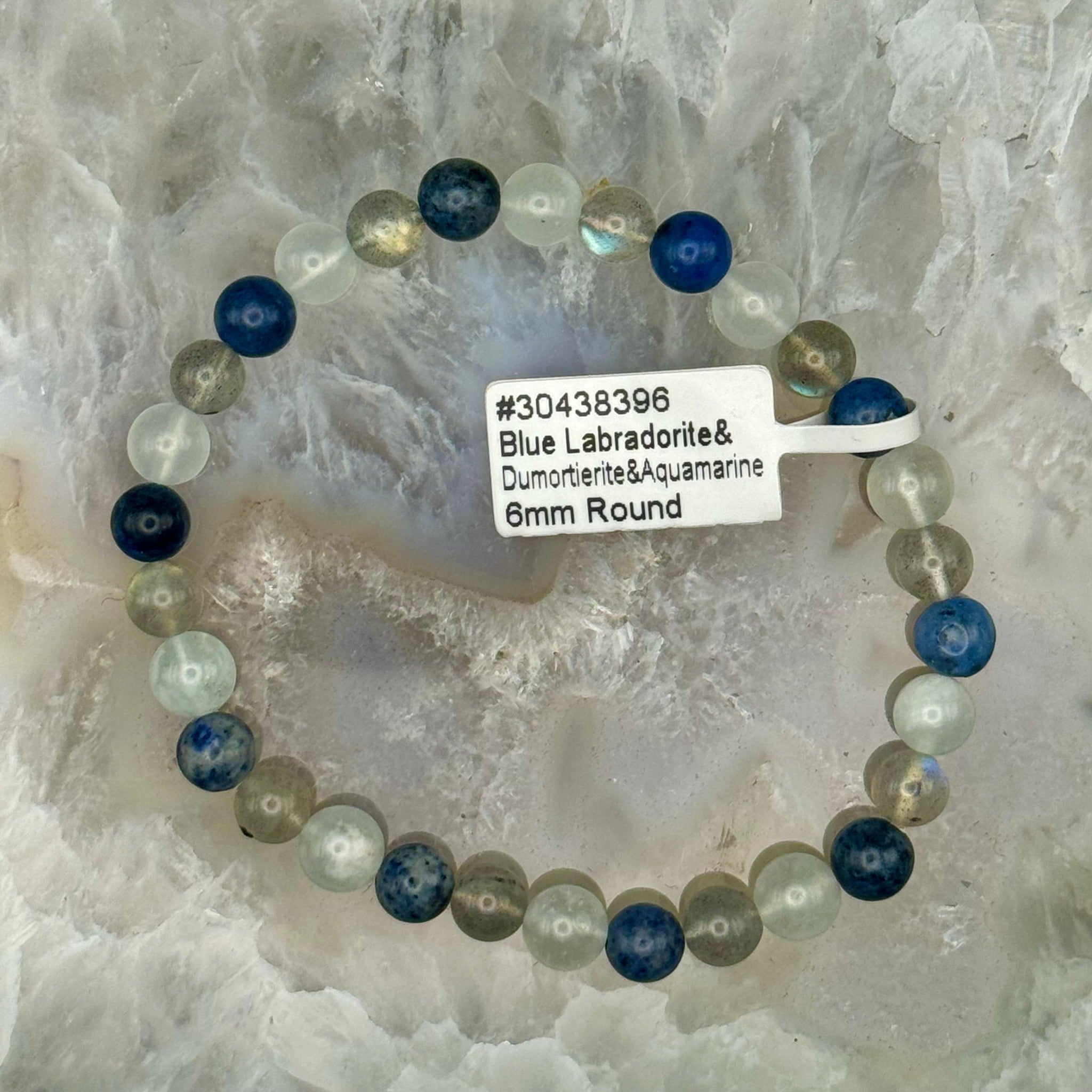 Labradorite, Dumortierite & Aquamarine Stretch Bracelet