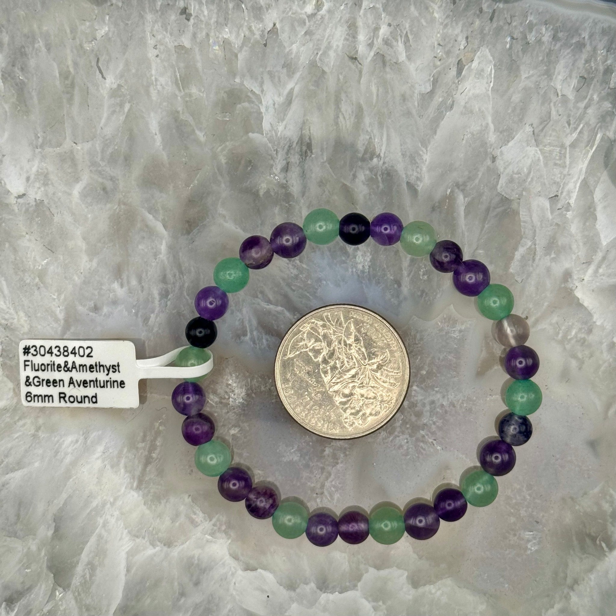 Fluorite, Amethyst & Green Aventurine Stretch Bracelet