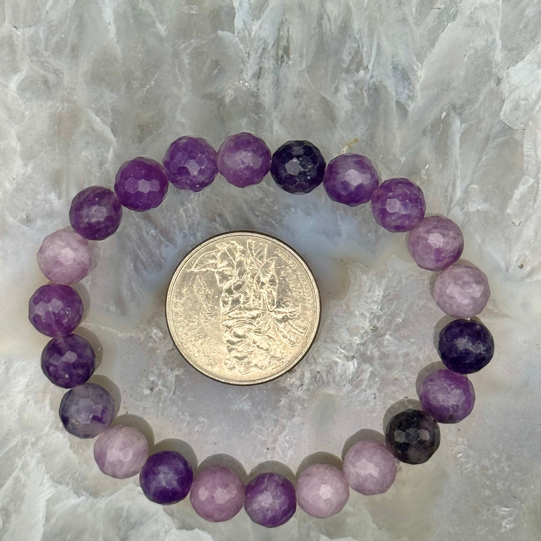 Faceted Lepidolite Stretch Bracelet