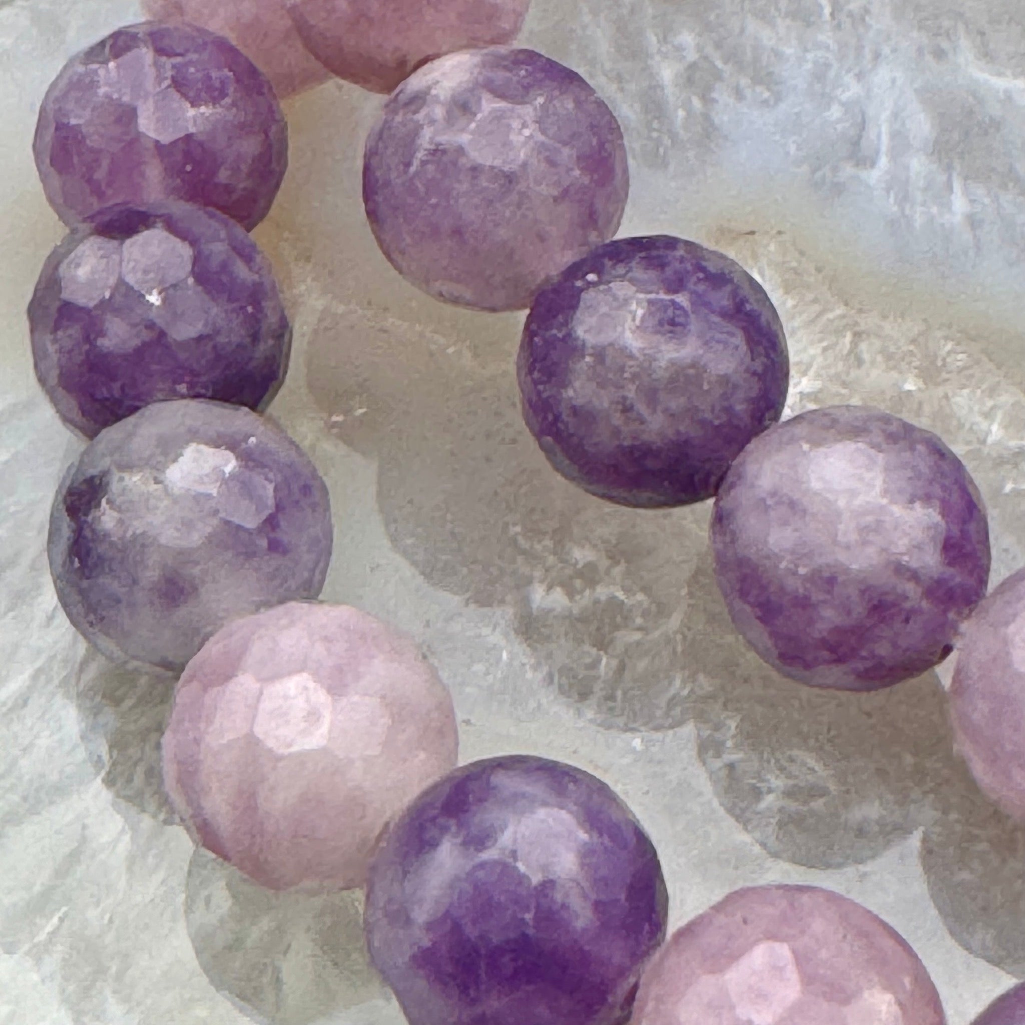 Faceted Lepidolite Stretch Bracelet