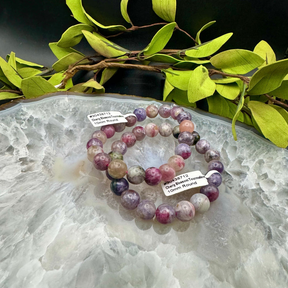 Cherry Blossom Tourmaline Stretch Bracelet