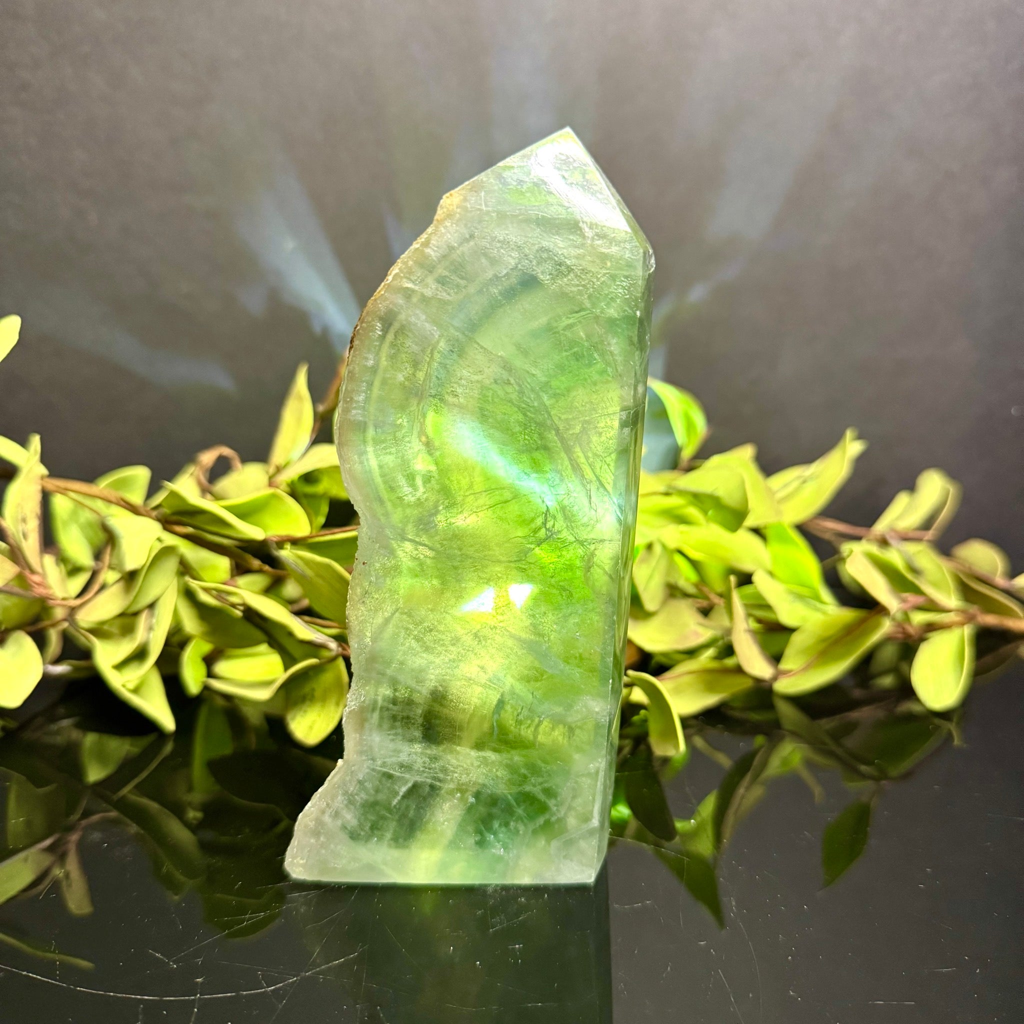 Green Fluorite Free Form Tower