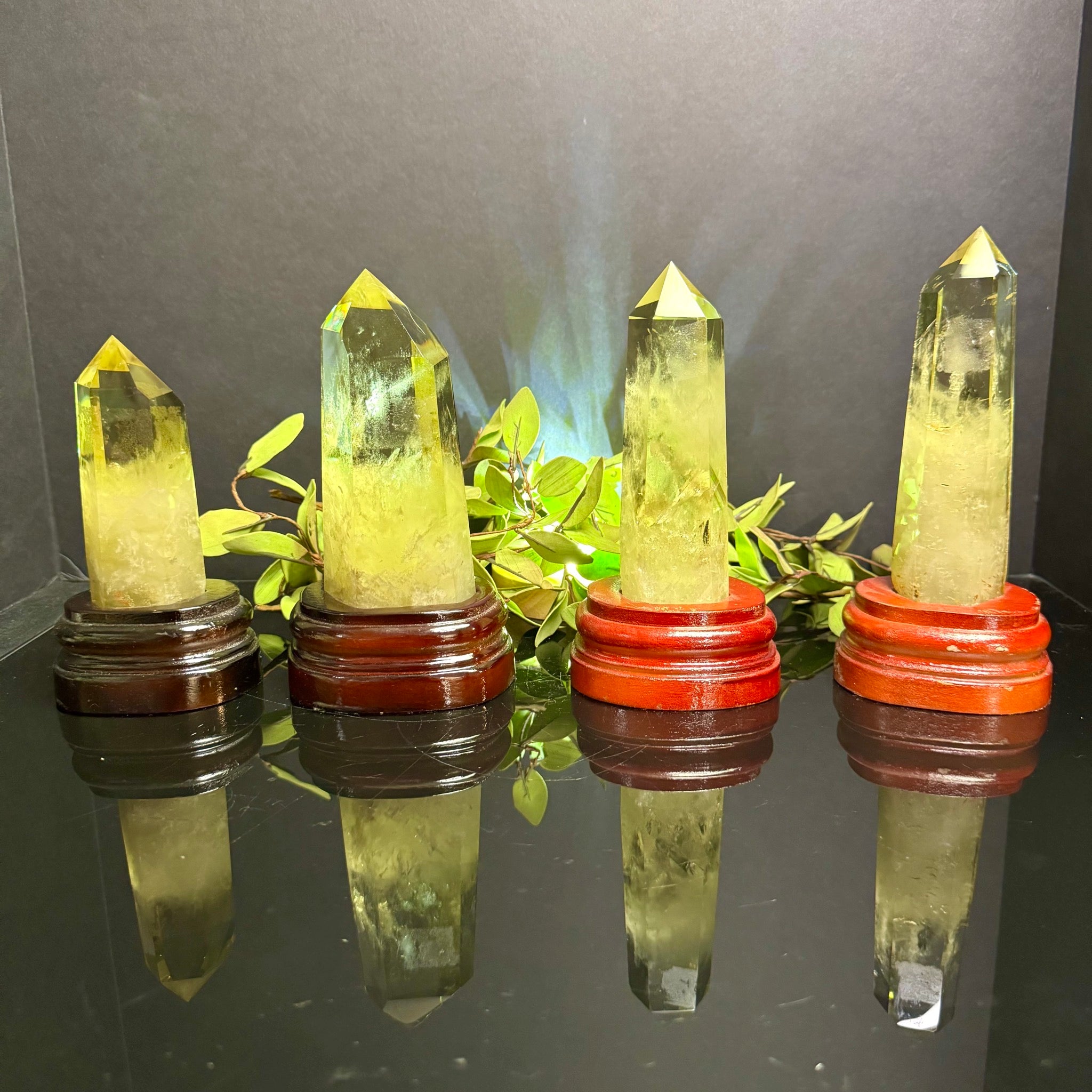 Citrine Tower on Wooden Base