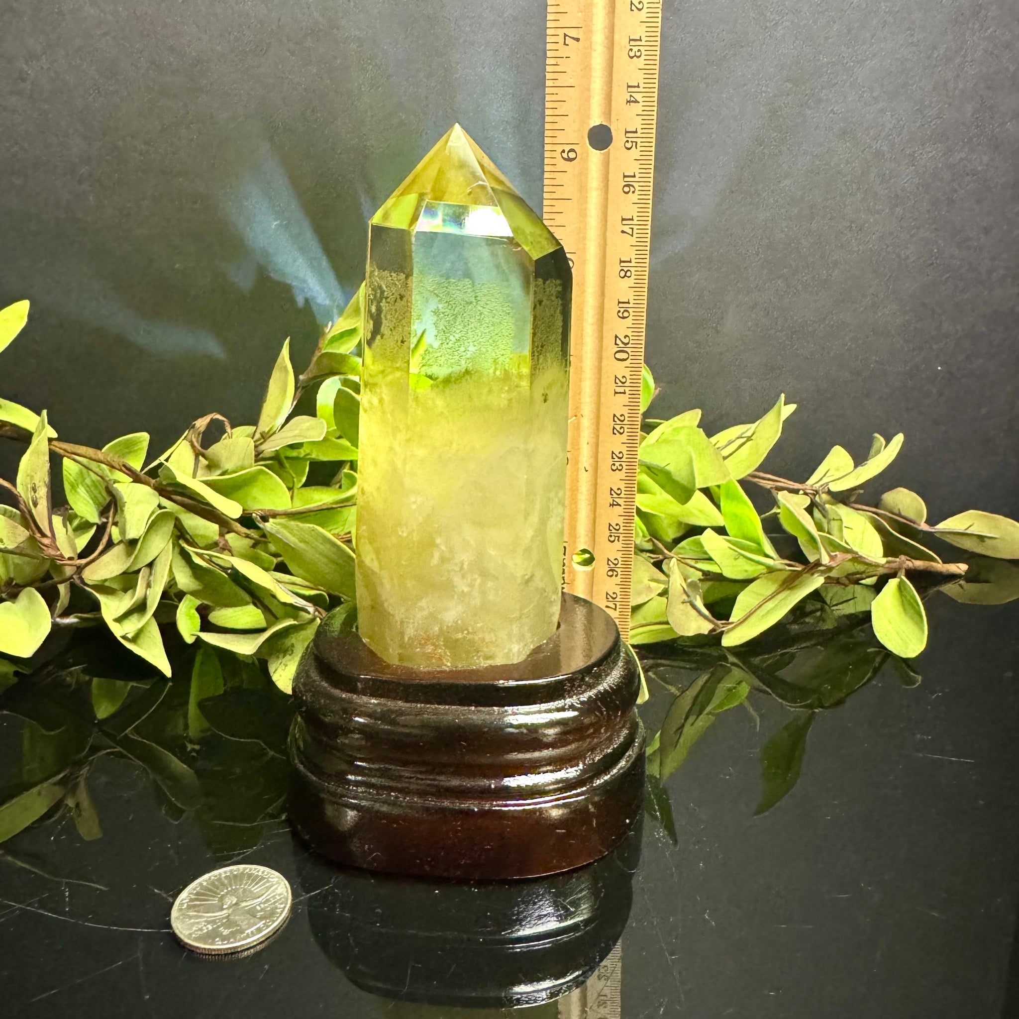 Citrine Tower on Wooden Base