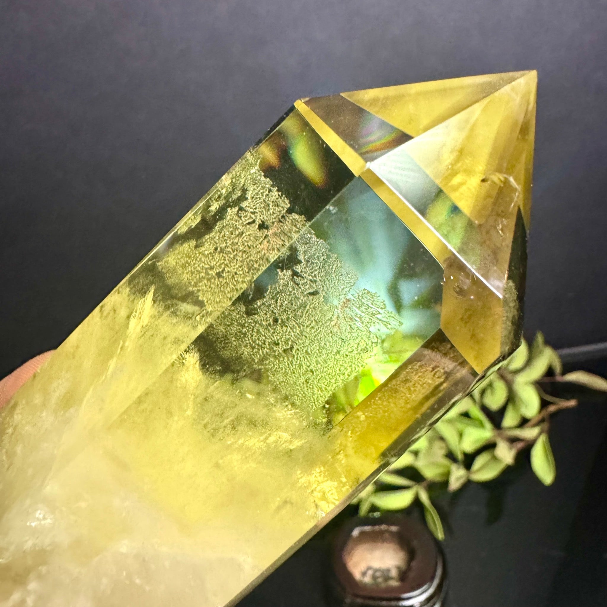 Citrine Tower on Wooden Base