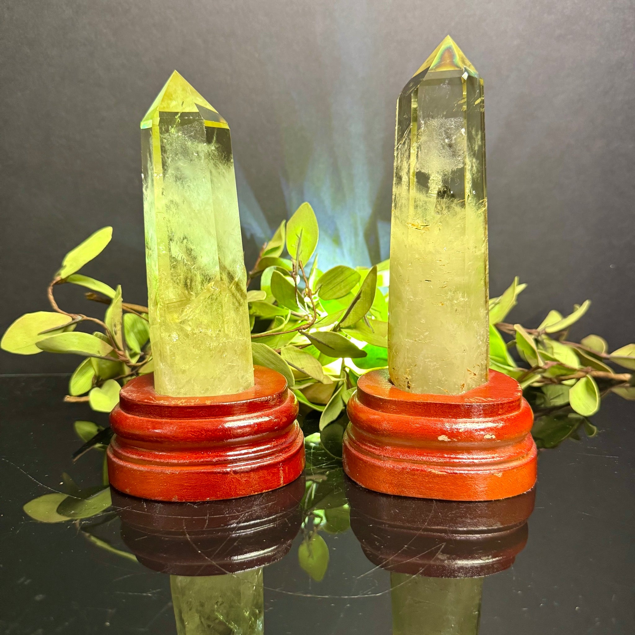 Citrine Tower on Wooden Base