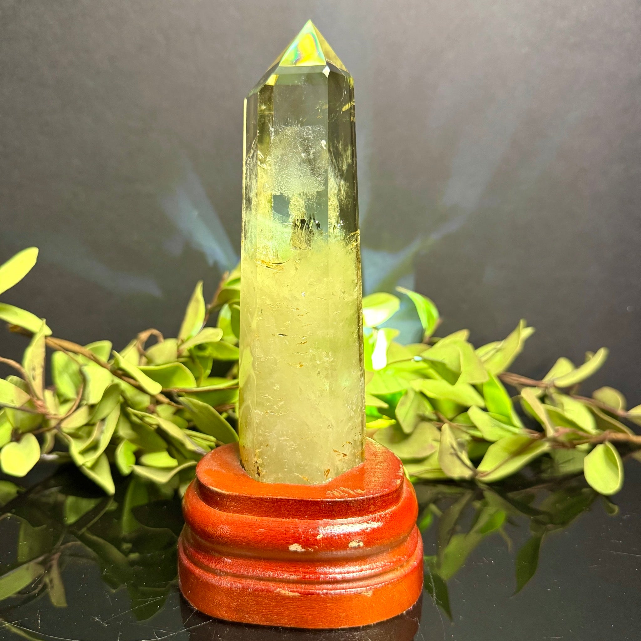 Citrine Tower on Wooden Base