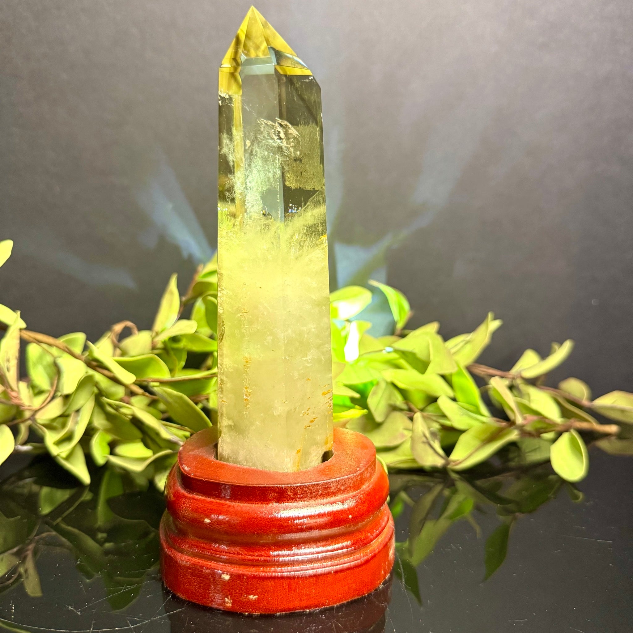 Citrine Tower on Wooden Base
