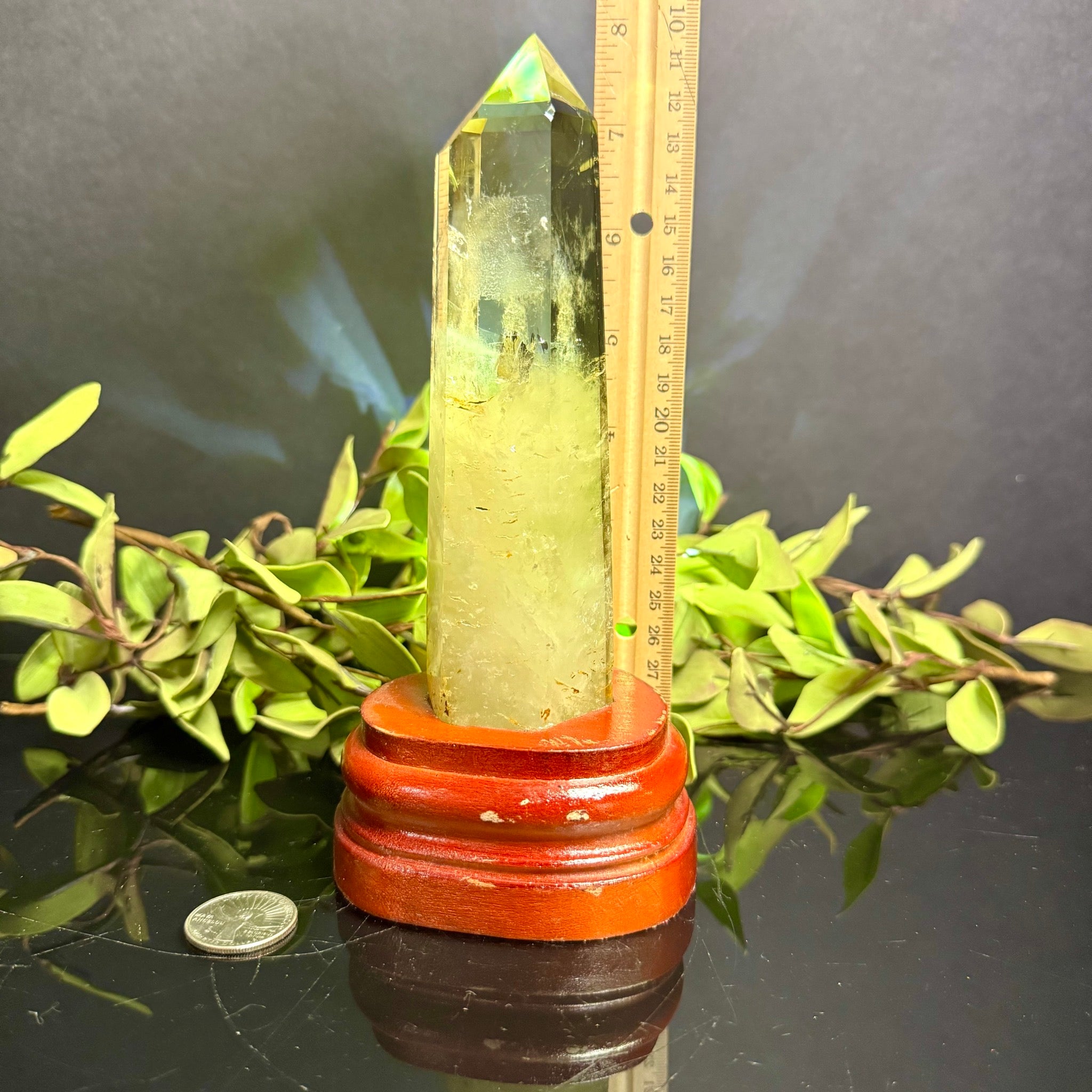 Citrine Tower on Wooden Base