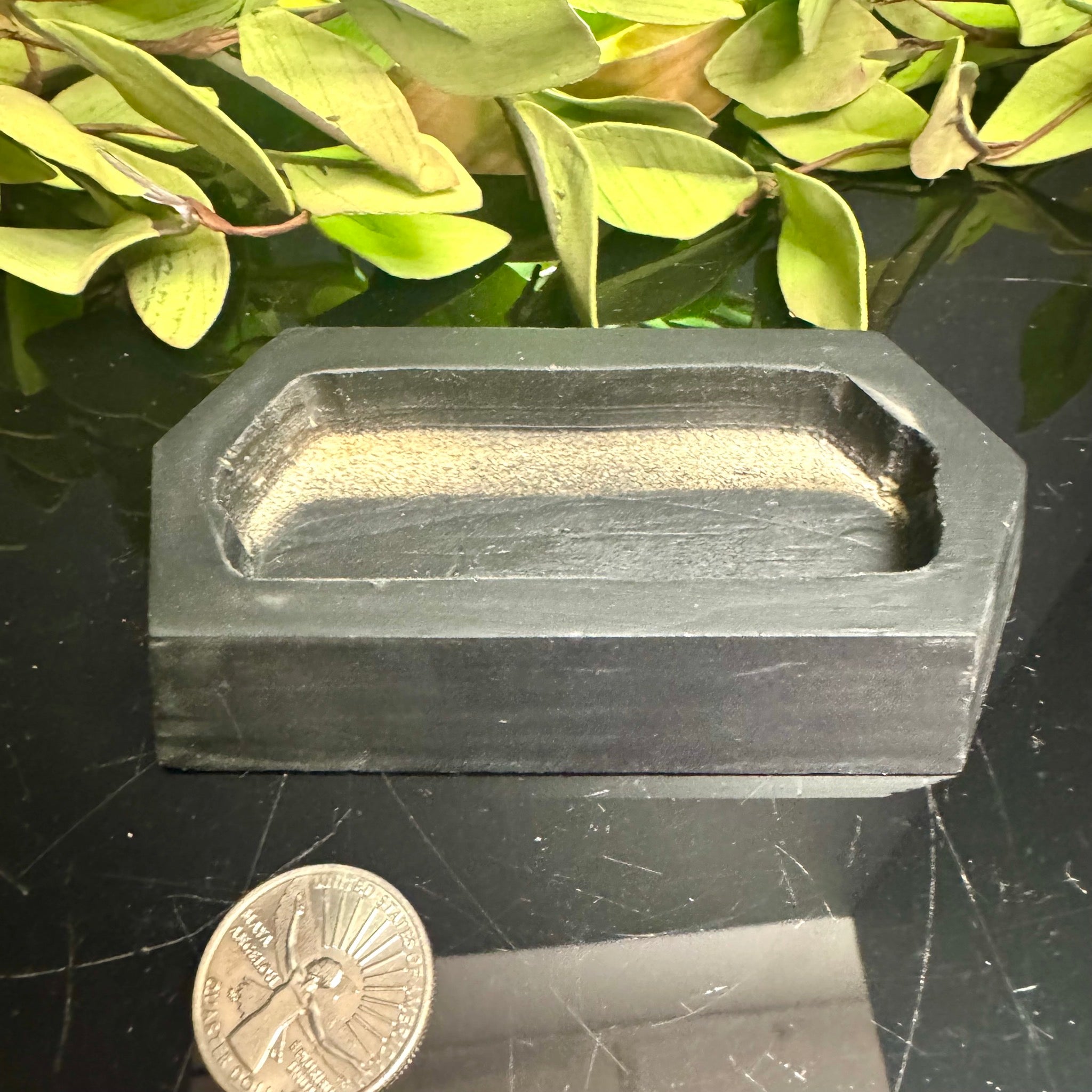Druzy Agate on Black Wooden Base