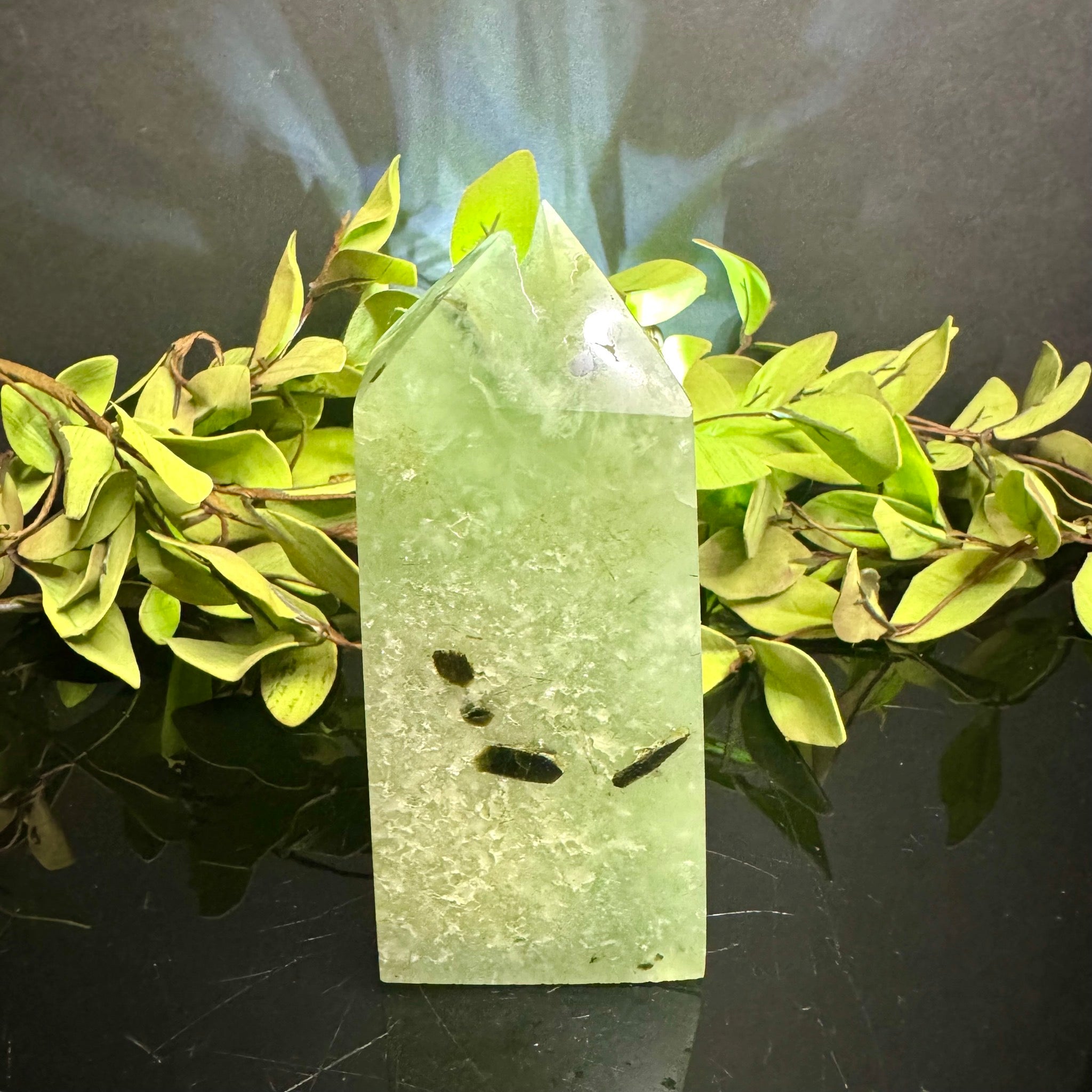Prehnite with Epidote Tower