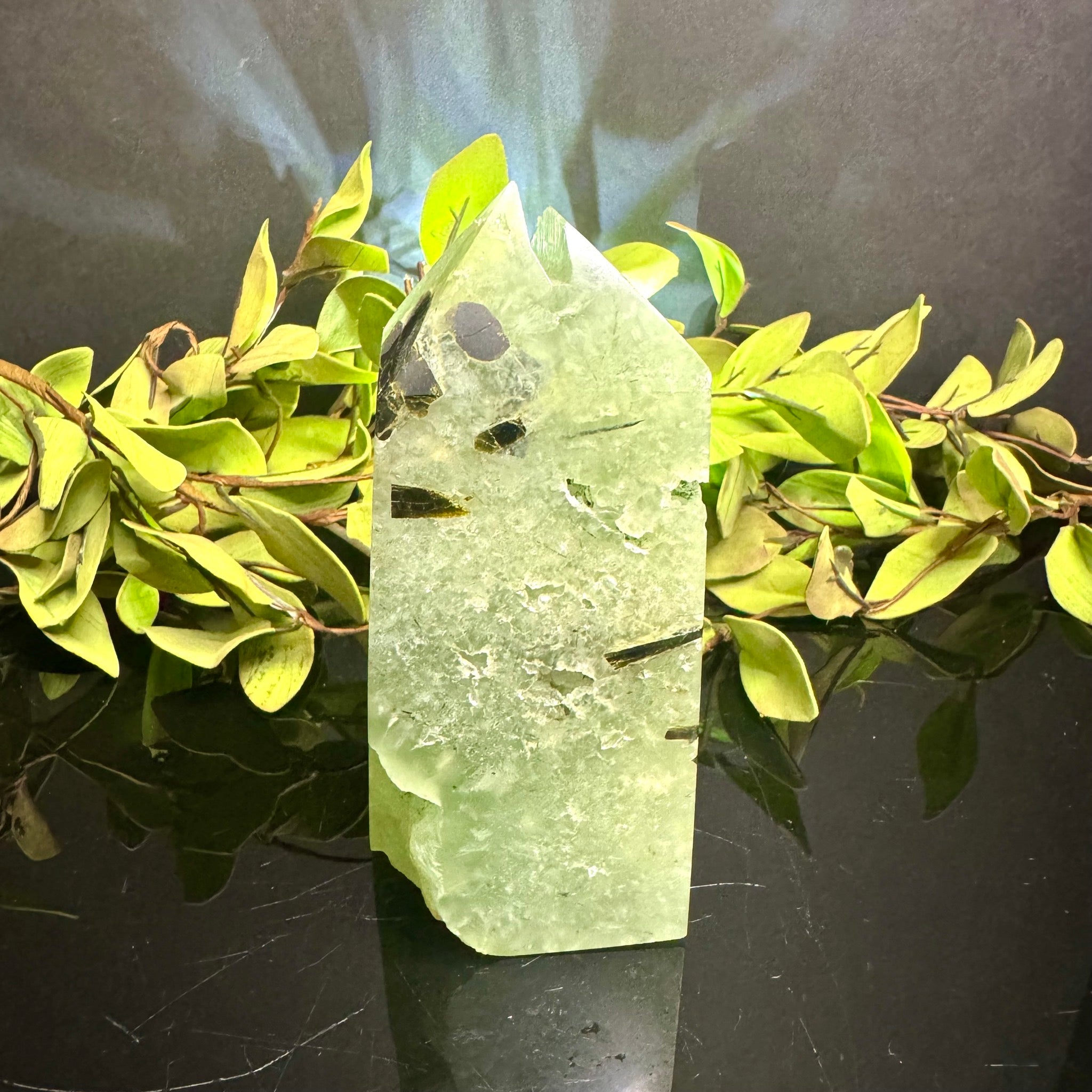 Prehnite with Epidote Tower