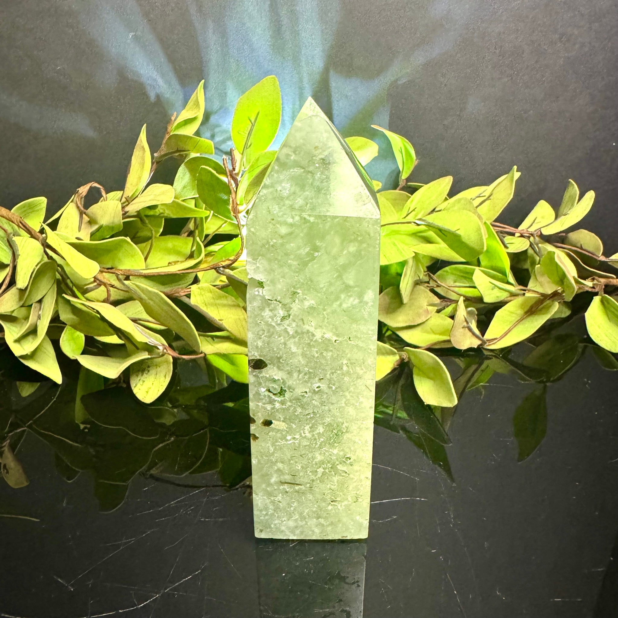 Prehnite with Epidote Tower