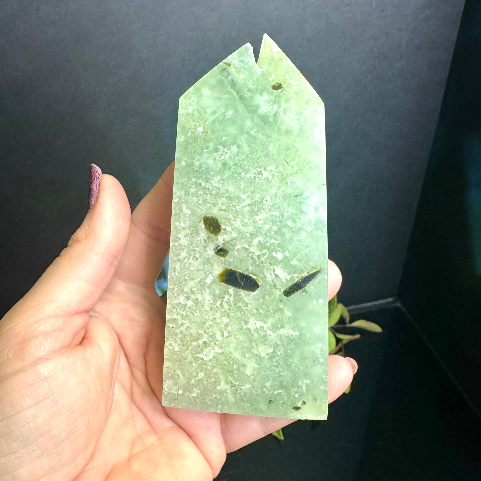 Prehnite with Epidote Tower