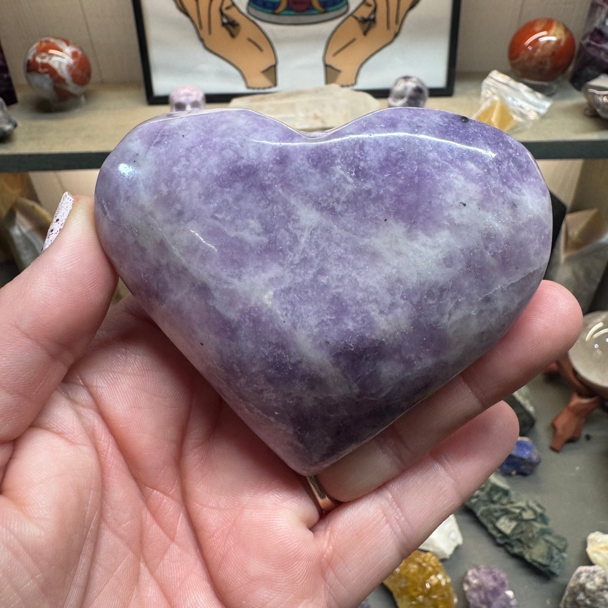 Lepidolite Heart